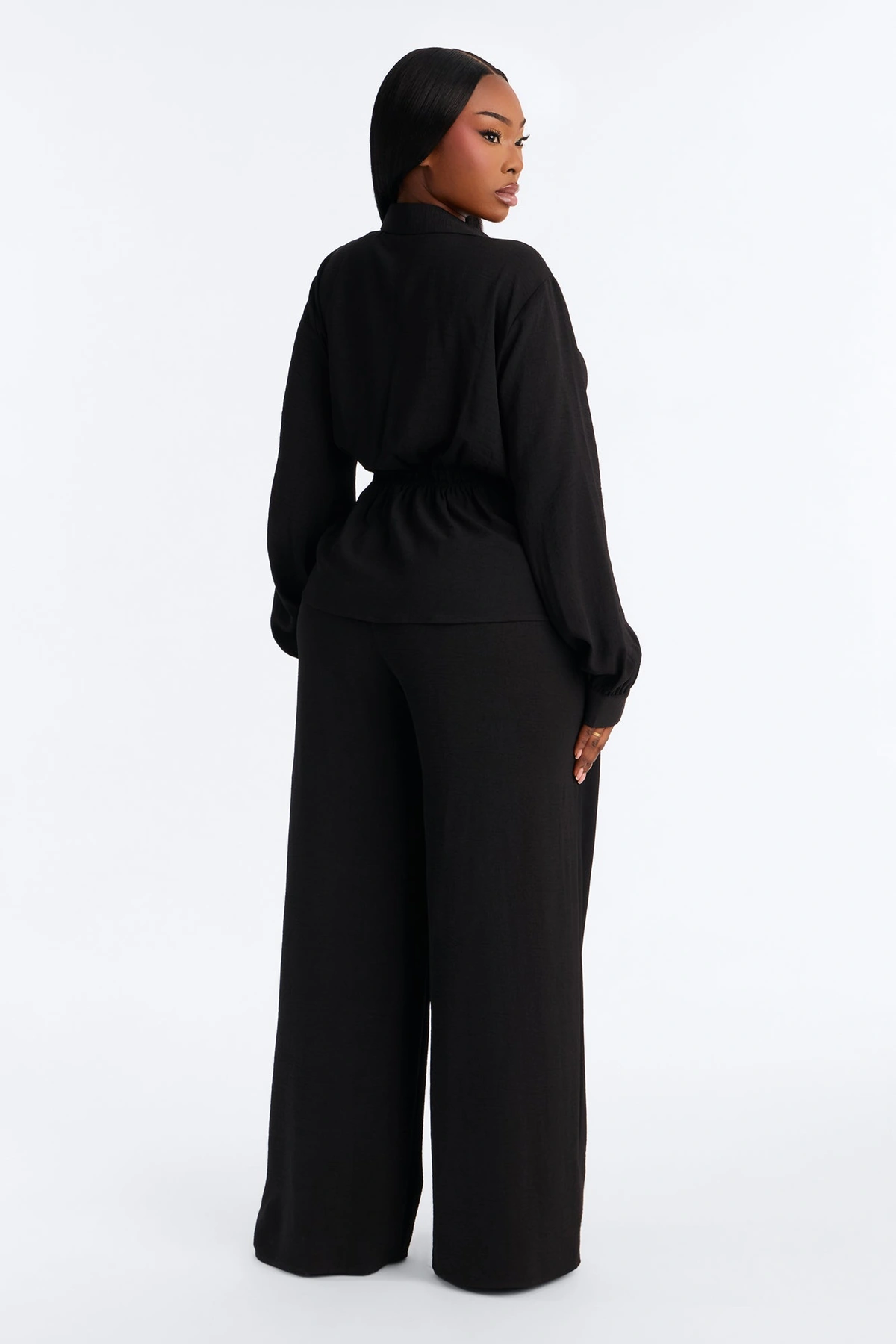 Paulina Airflow Buckle Pant Set - Black — Preto