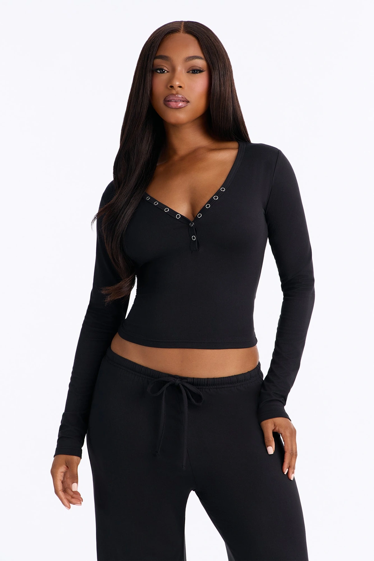 Lazy Morning Pant Set - Black — Preto