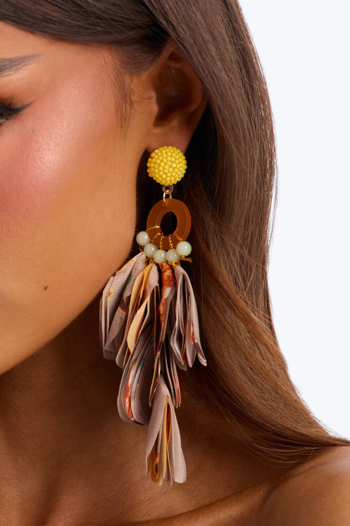 Frill Twirl Earrings - Taupe/combo — Bege acinzentado/combinação
