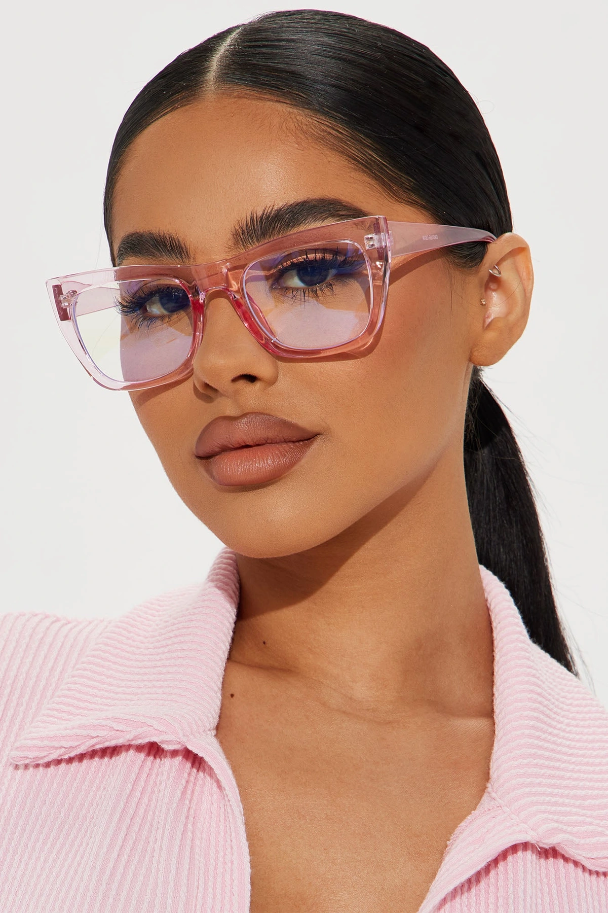 Crystal Clear Persuasion Blue Light Day Glasses - Clear/Pink — Clear/Rosa