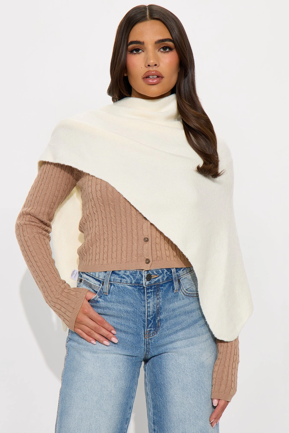 Harper Triangle Scarf - Ivory — Marfim