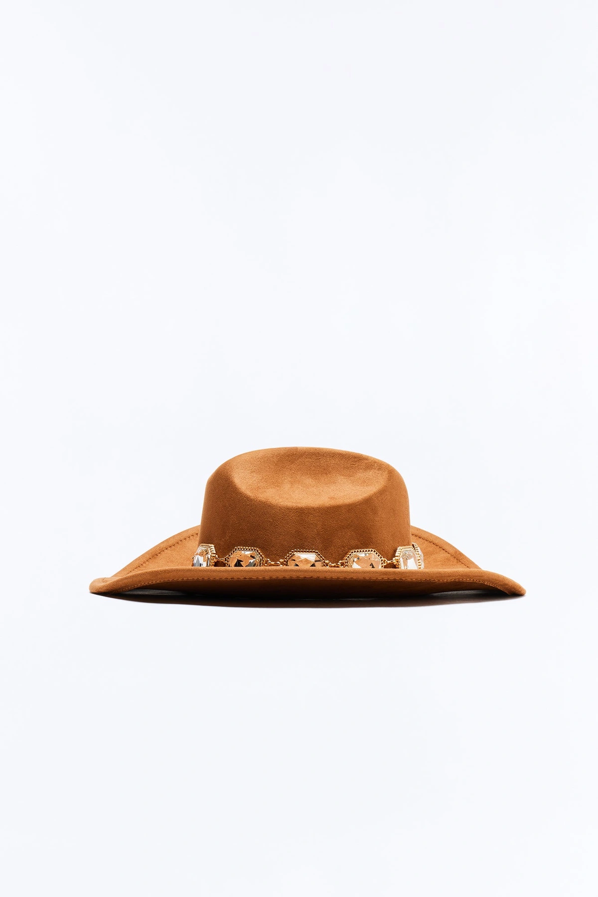 Livin' It Up Faux Suede Cowboy Hat - Cognac — Cognac