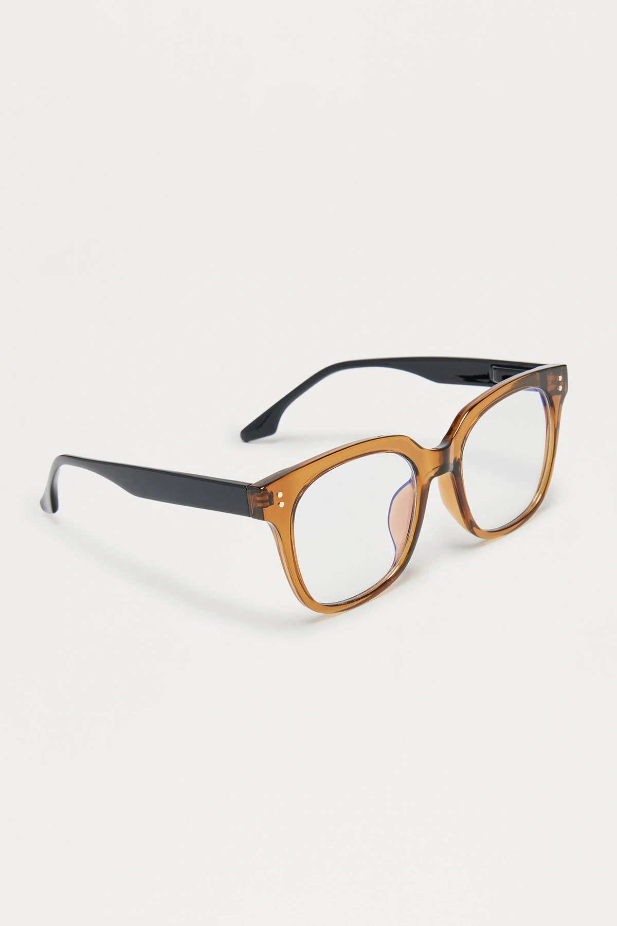 Hand Written Square Blue Light Glasses - Brown/combo — Castanho/combinação