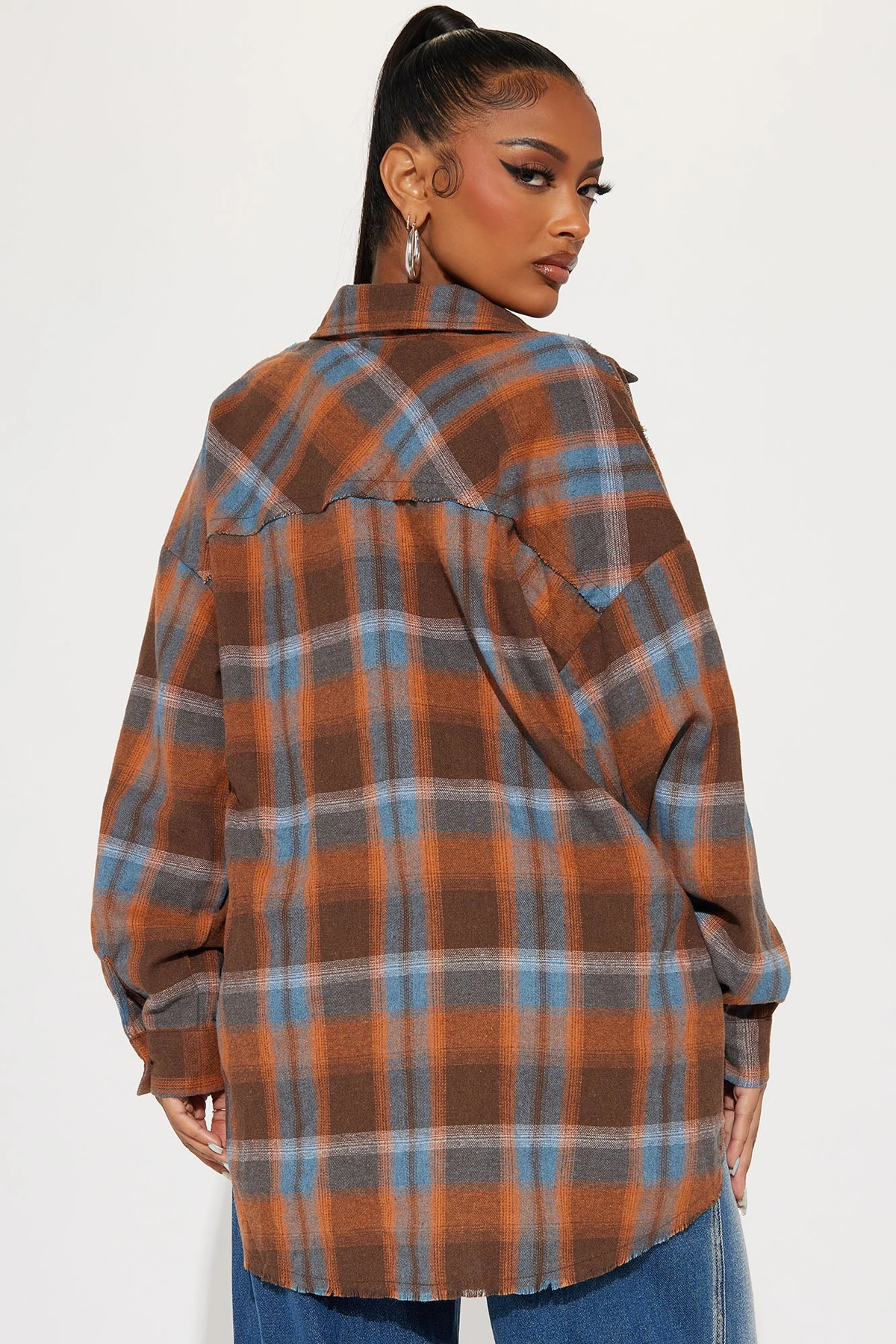 Leilani Plaid Shirt - Brown Combo — Castanho combinação