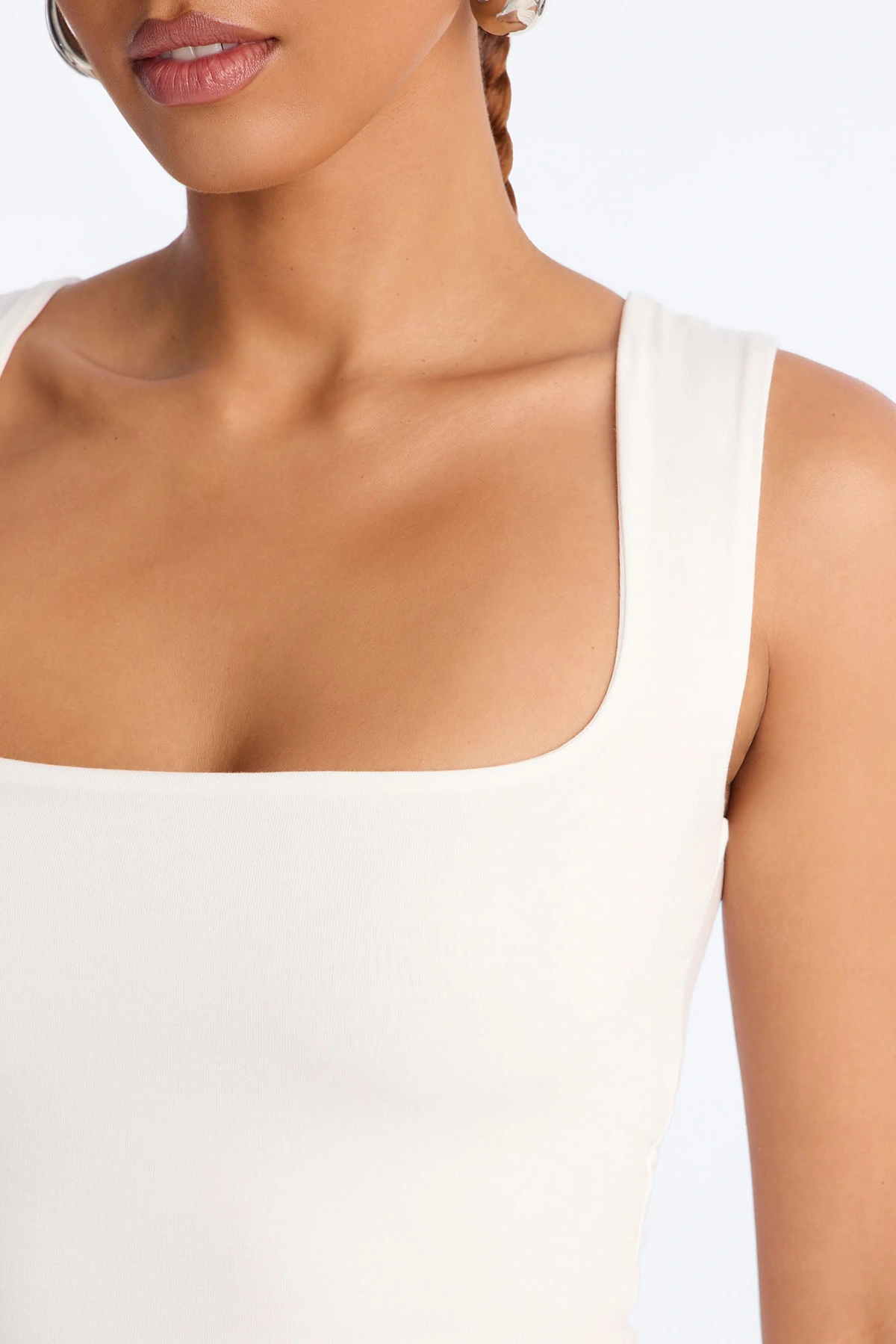 Justine Premium Modal Tank Top - White — Branco
