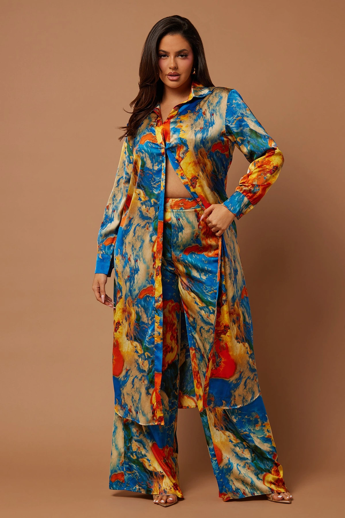 Sadie Wide Leg Pant - Royal/combo — Royal/combinação