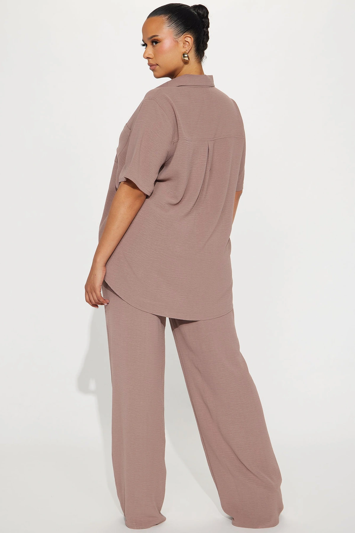 Makenzie Short Sleeve Pant Set - Mocha — Moca
