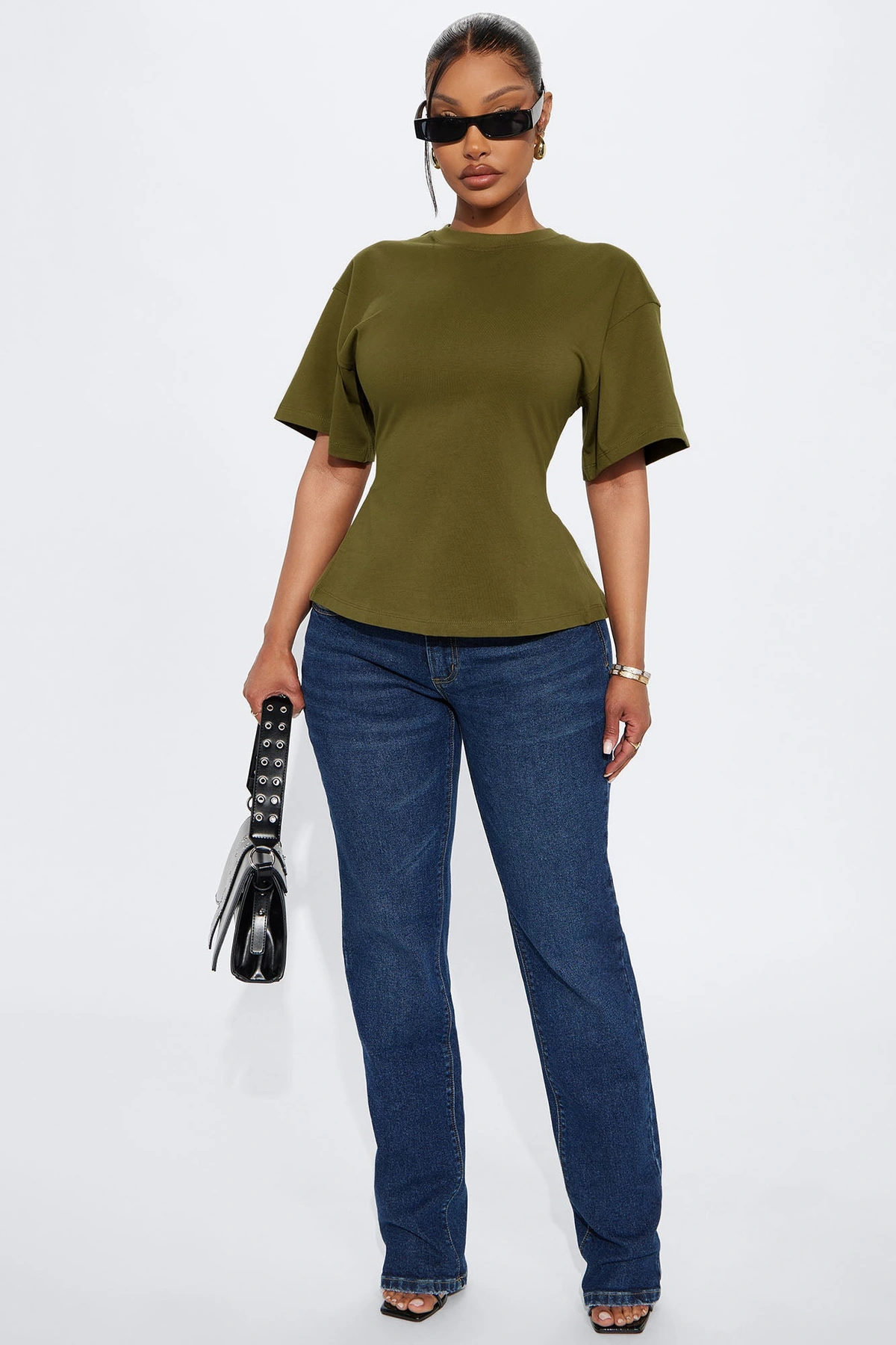 Jayden Fitted T-Shirt - Olive — Verde-azeitona