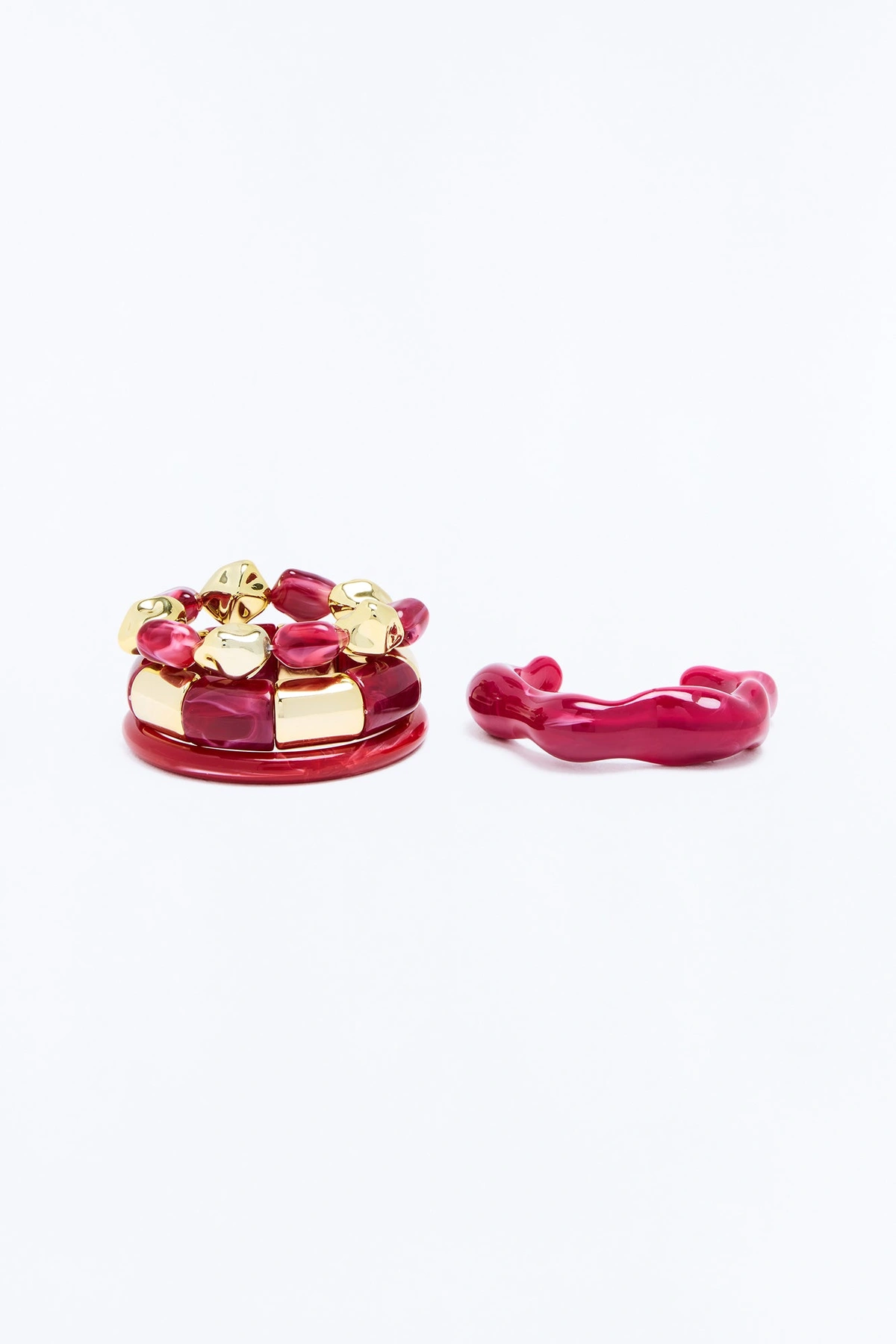 Island Glow 4 Piece Bracelet Set - Burgundy/combo — Bordô/combinação