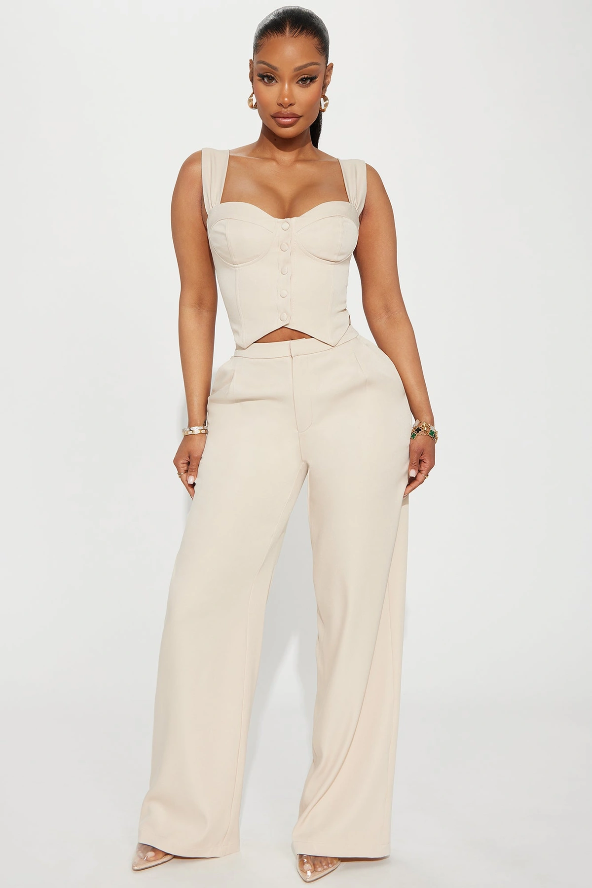 Peyton Pant Set - Taupe — Bege acinzentado
