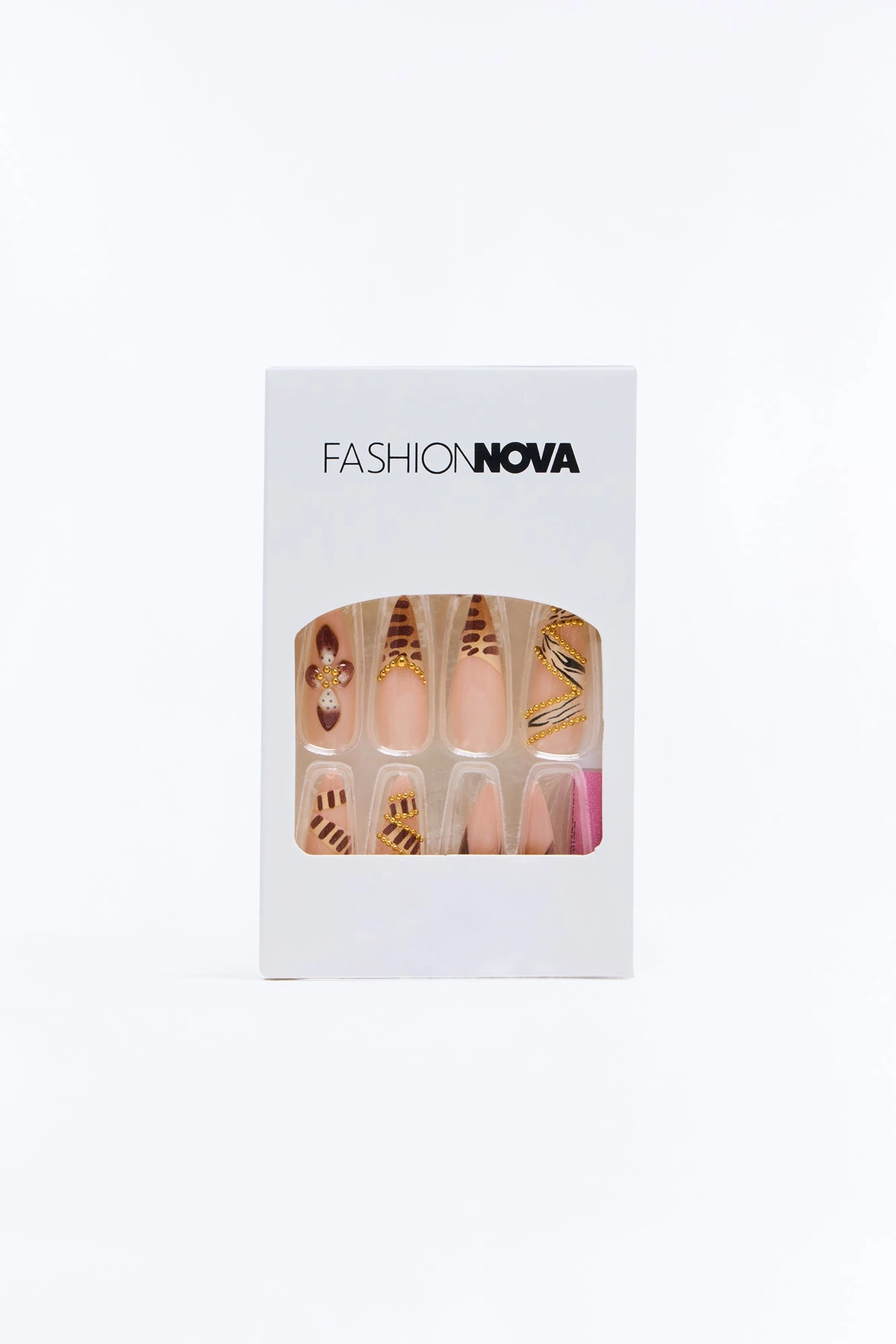 Untamed Beauty Press On Nail Set - Brown/combo — Castanho/combinação