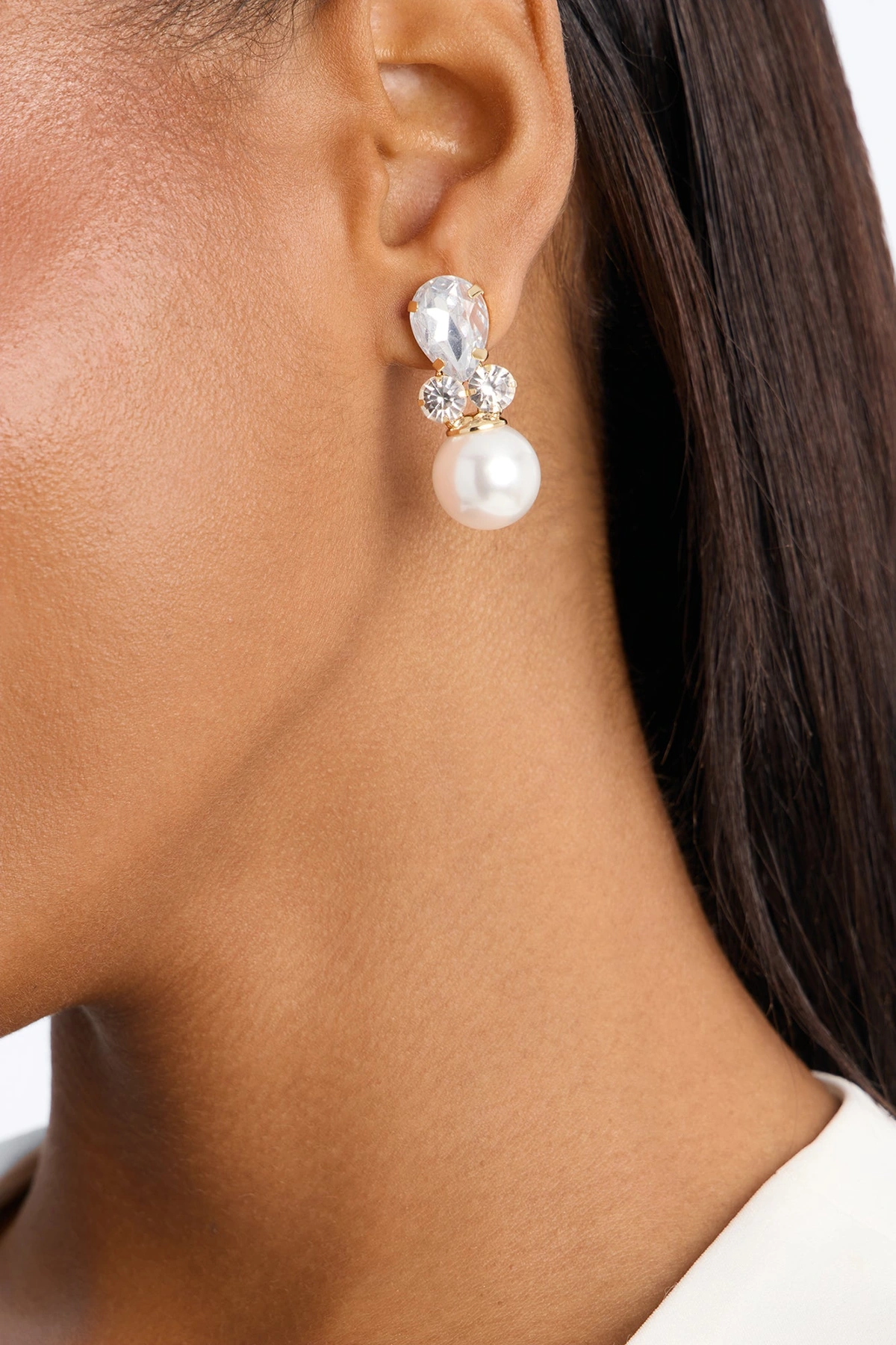 Candella Pearl Earrings - Gold/combo — Dourado/combinação