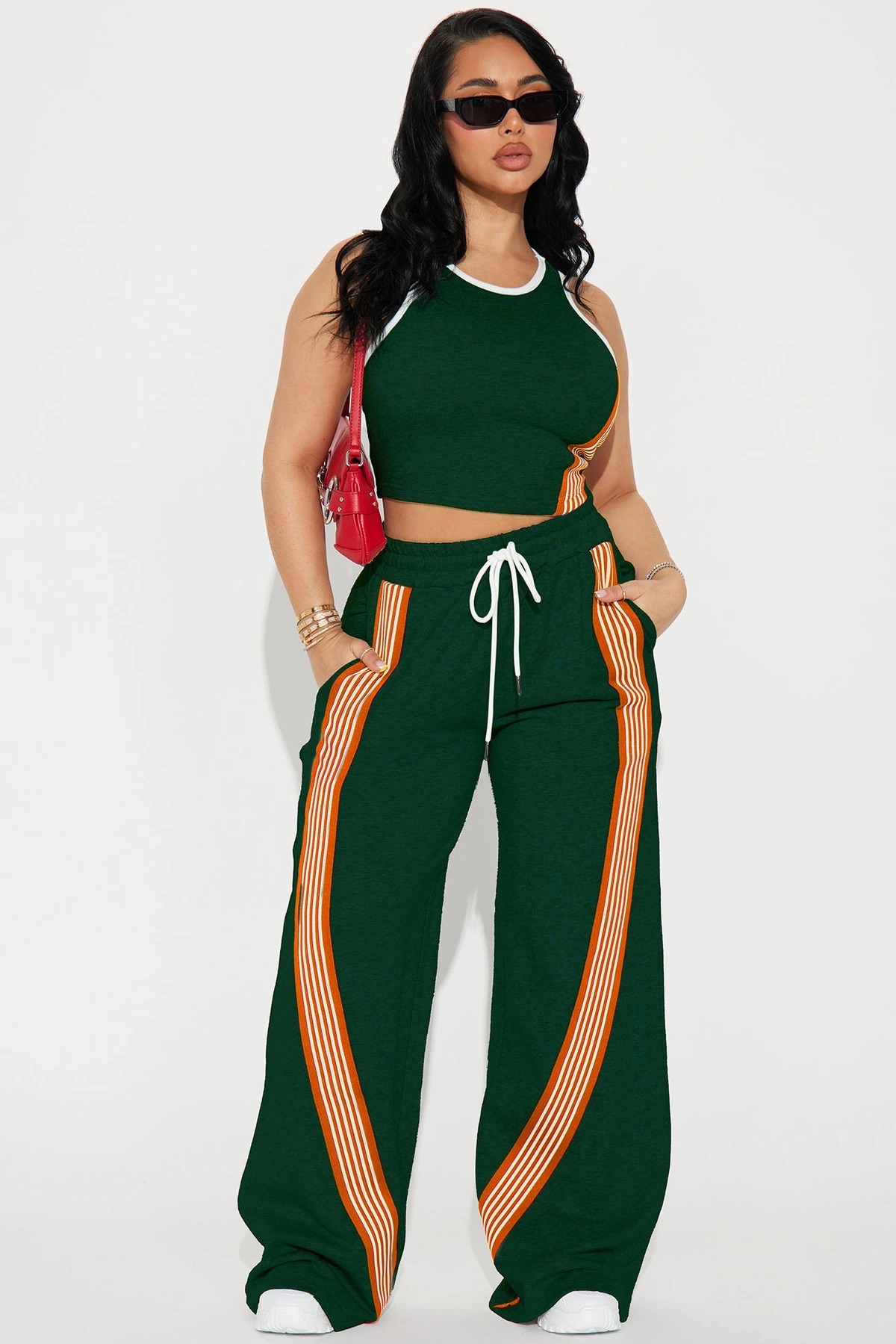 Varsity Babe Pant Set - Hunter — Verde-escuro
