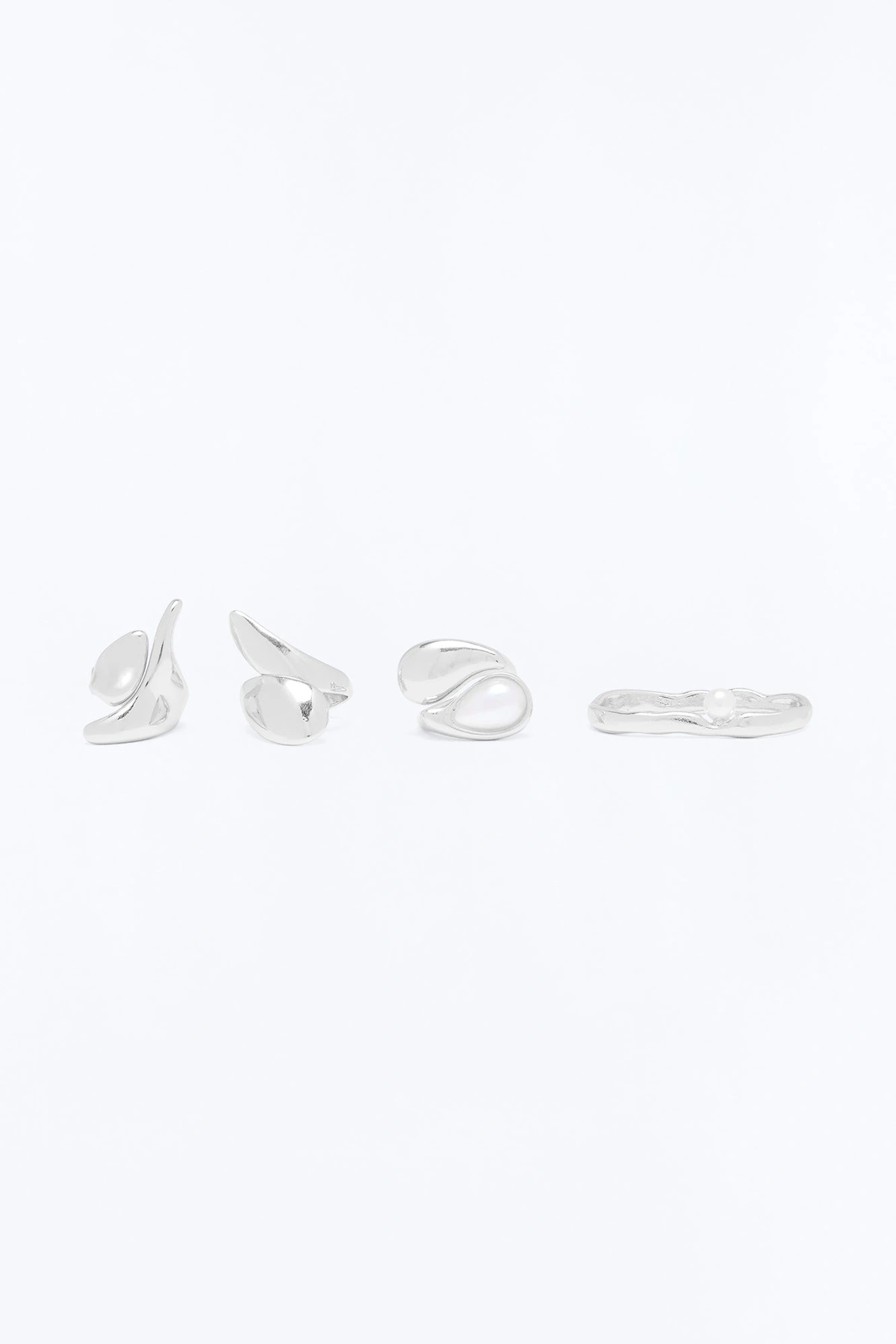 Forever Classic 4 Piece Ring Set - Silver — Prateado