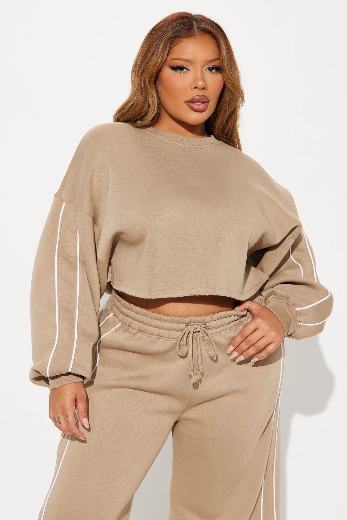 Almost The Weekend Lounge Top - Taupe — Bege acinzentado