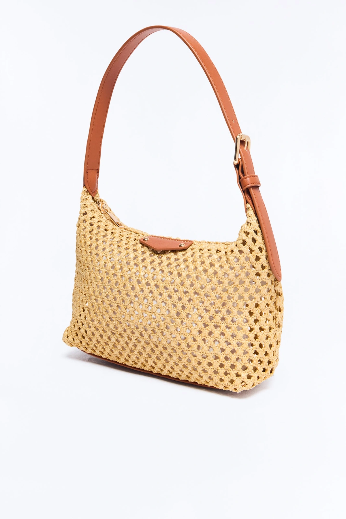 On A Warm Day Straw Shoulder Handbag - Natural/Combo — Natural/combinação