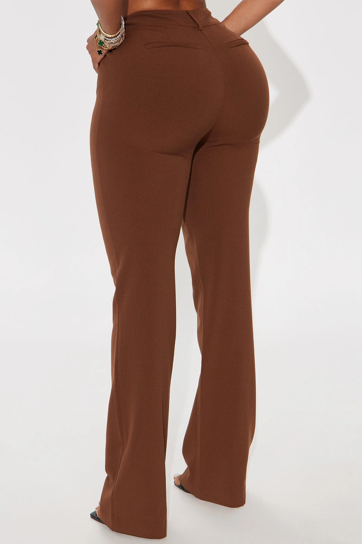 Tasha Dressy High Rise Pants - Brown — Castanho