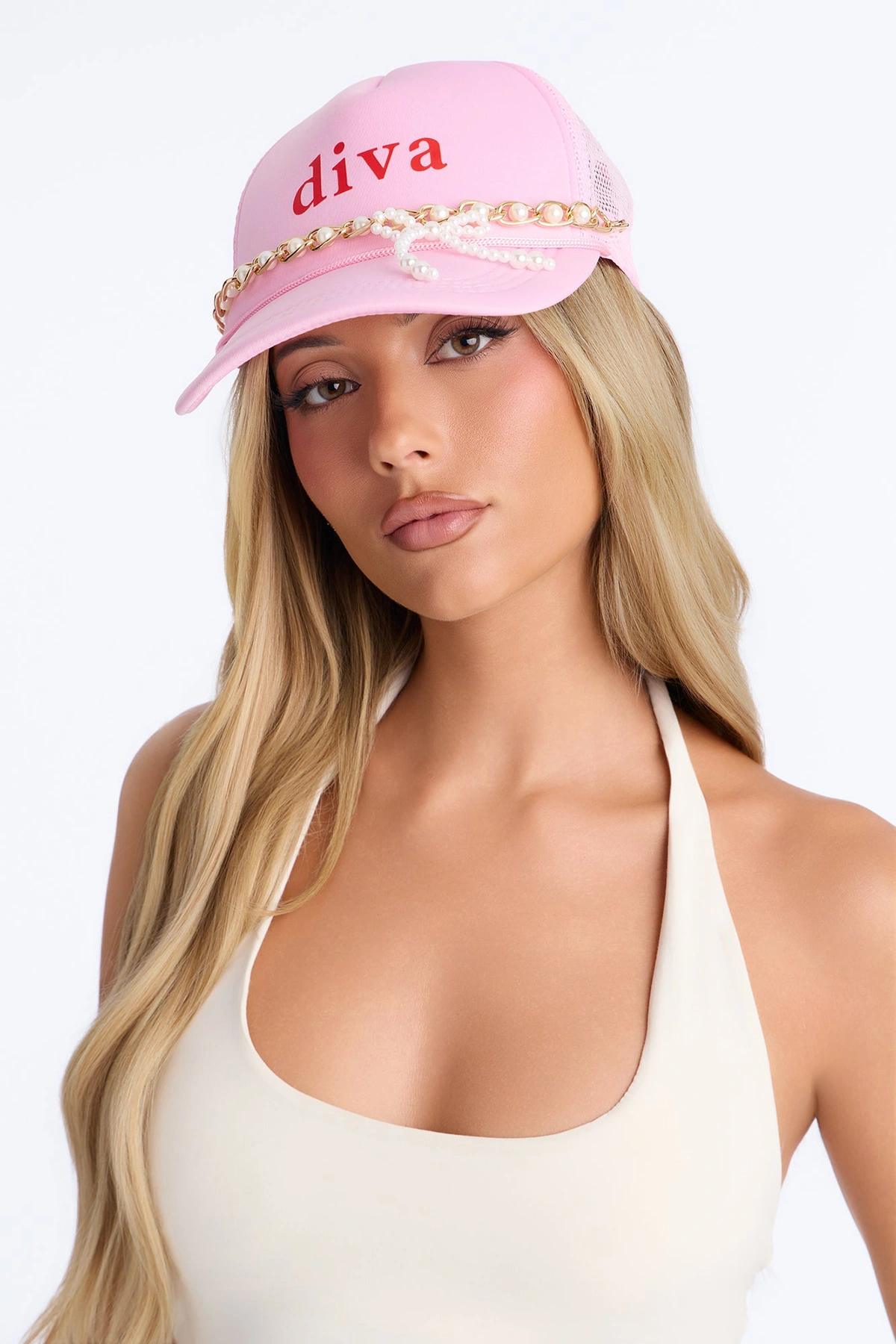 Diva Trucker Hat - Pink — Rosa