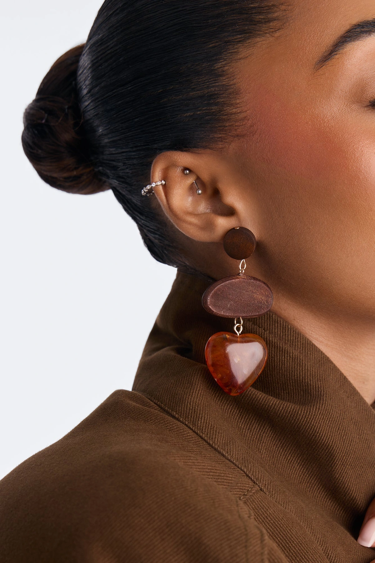 Rustic Love Earrings - Brown — Castanho