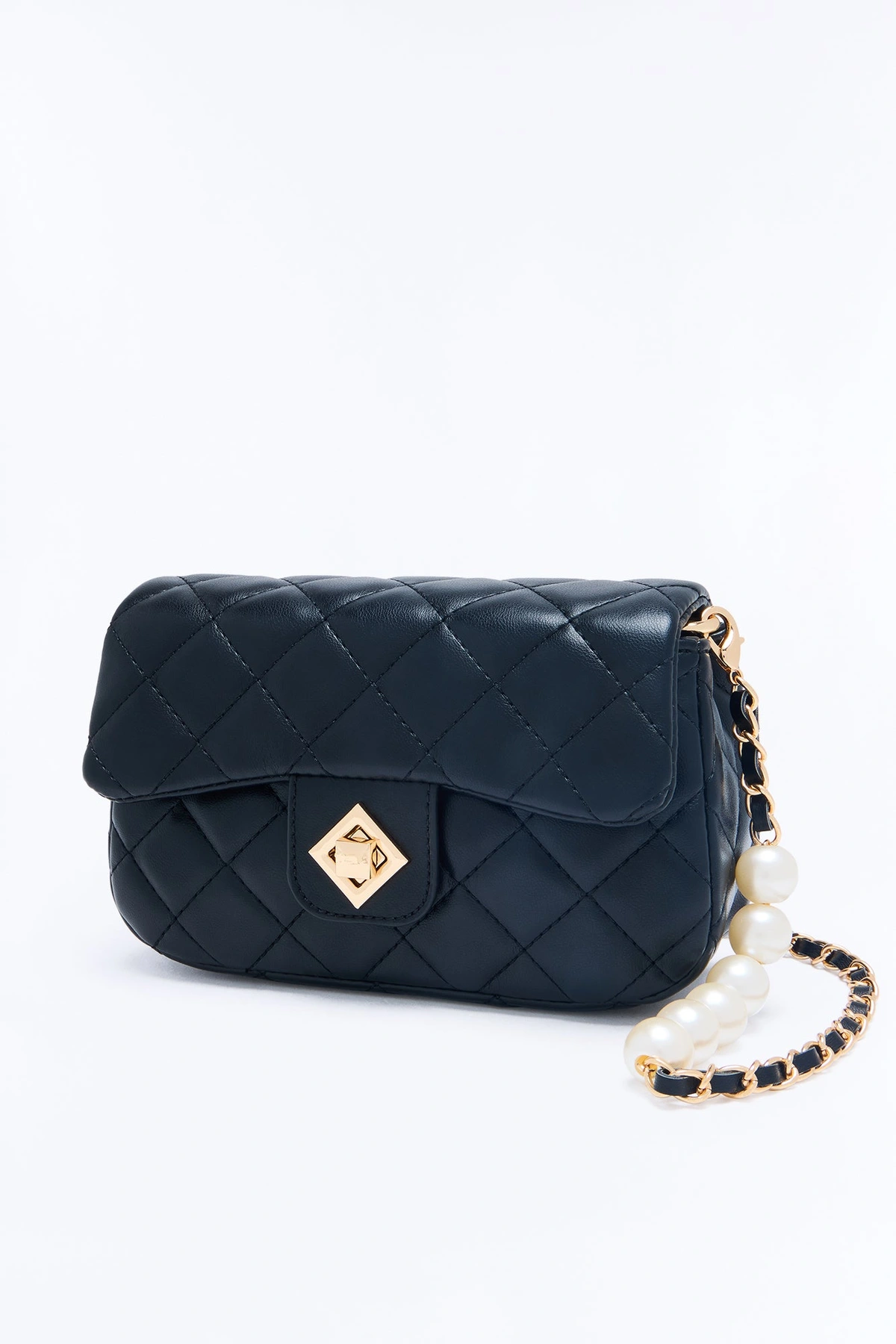 Late Night Sway Faux Leather Handbag - Black — Preto