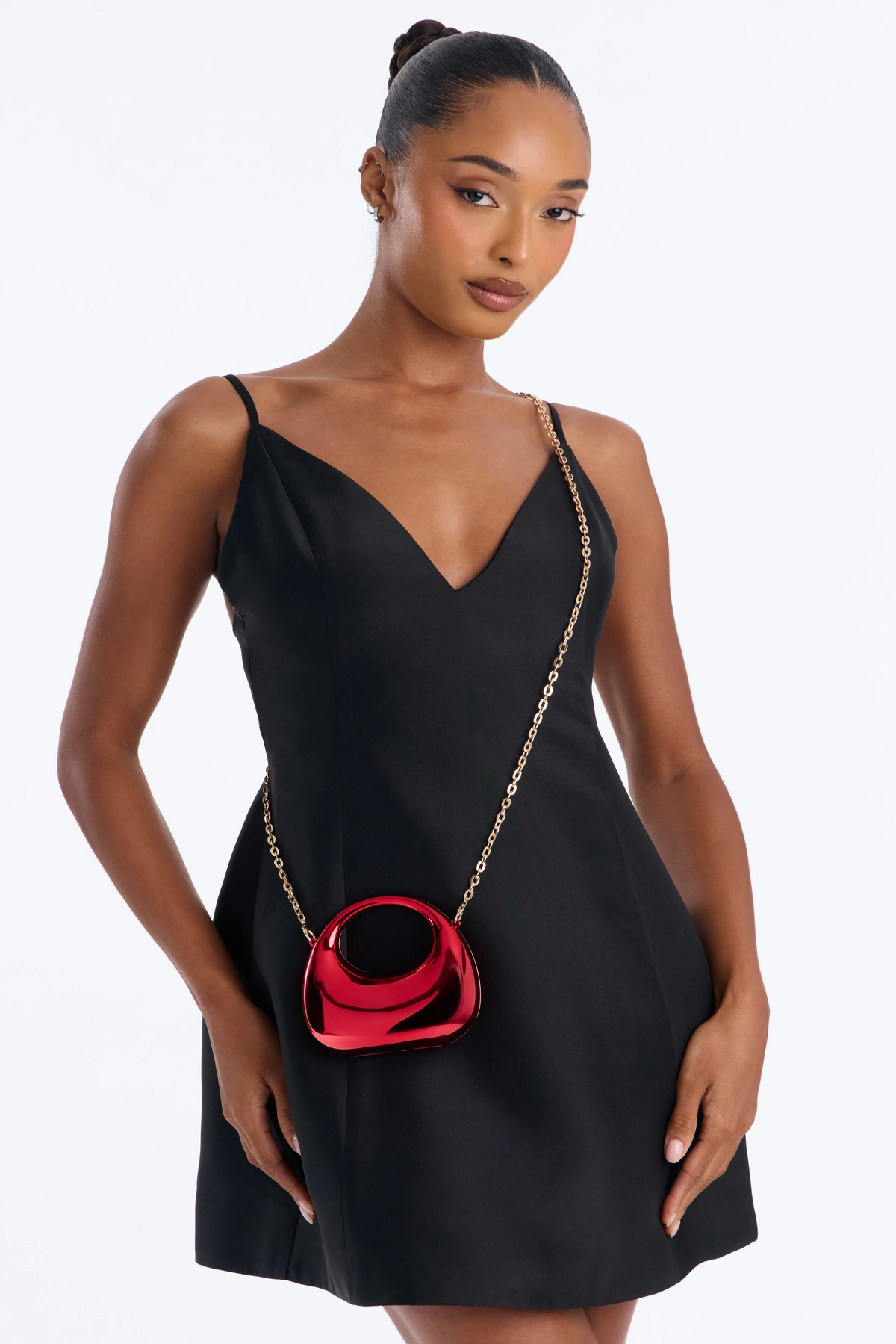 My Mini Me Metal Clutch - Red — Vermelho