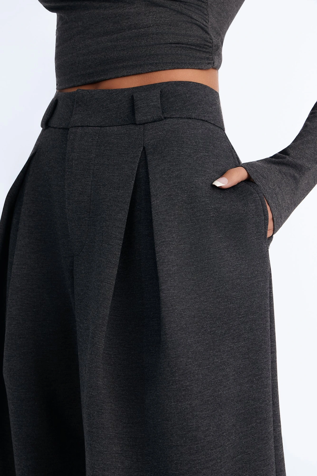 Effortless As Always Wide Leg Pant Set - Charcoal — Cinzento-escuro