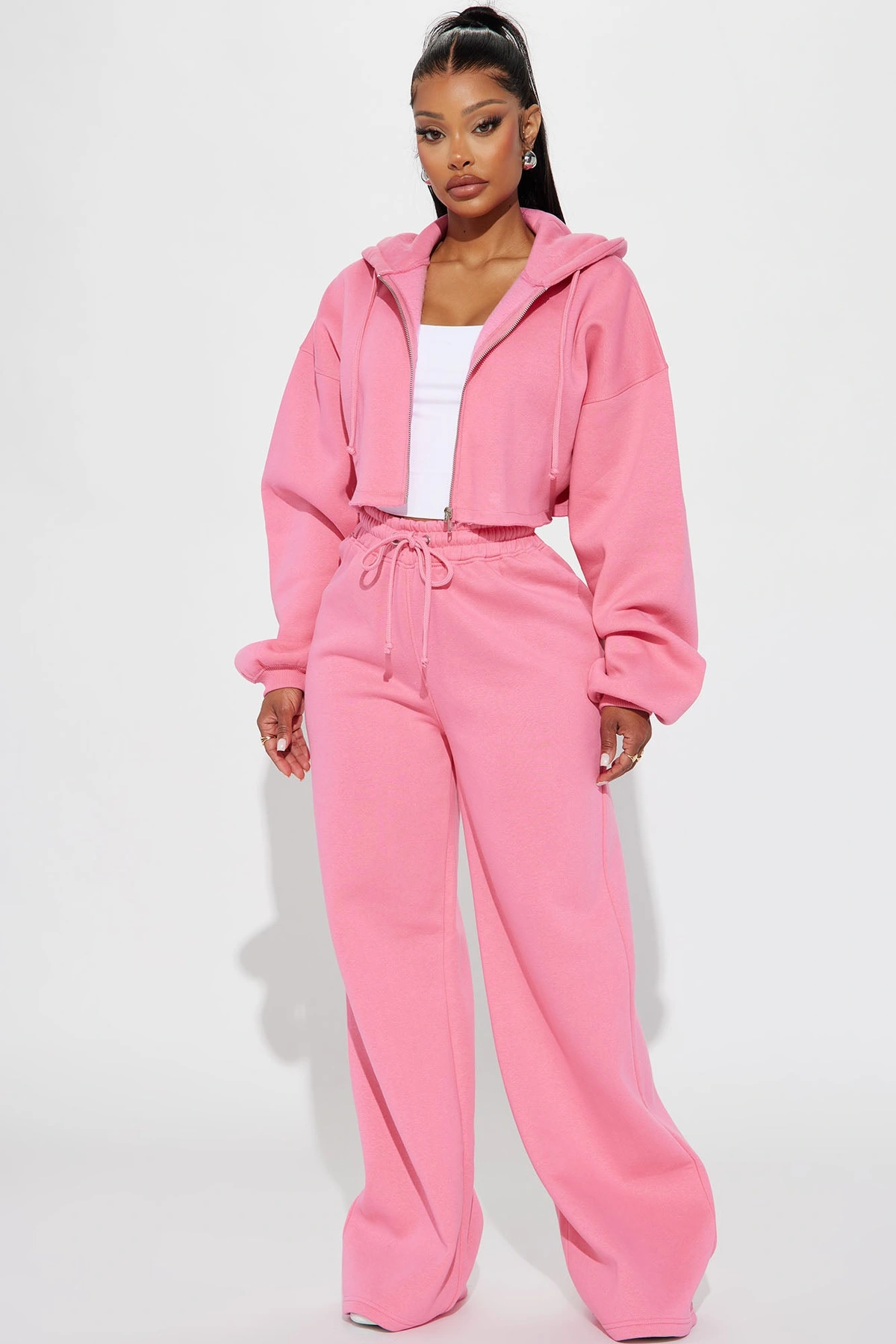 On The Go Fleece Pant Set - Pink — Rosa