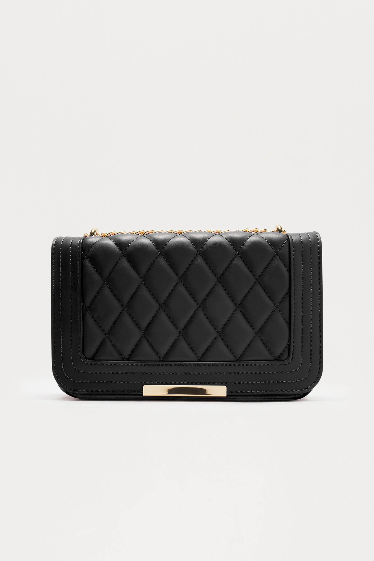 Leave The Rest Behind Crossbody Bag - Black/Gold — Preto/Dourado