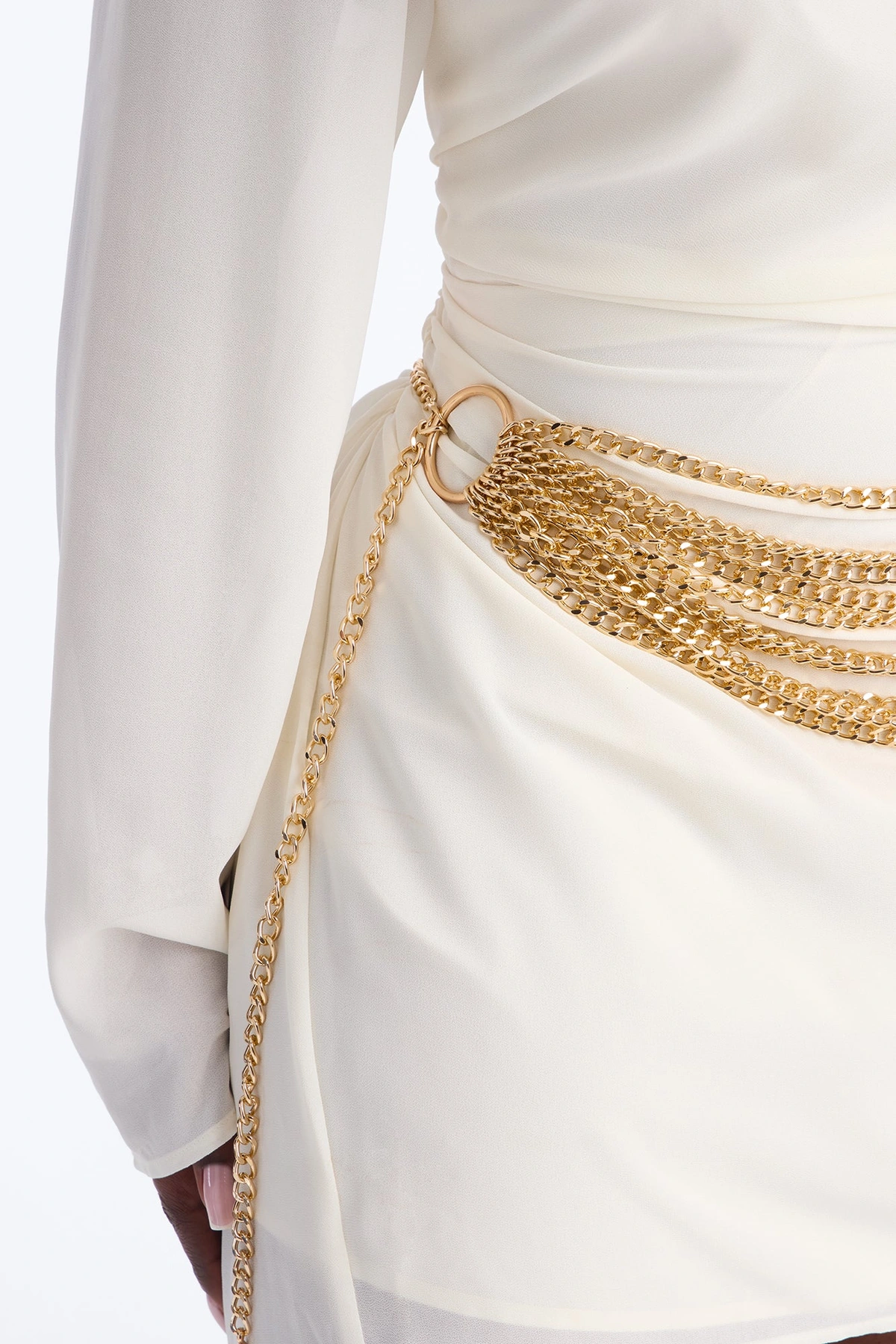 Side To Side Layered Chain Belt - Gold — Dourado