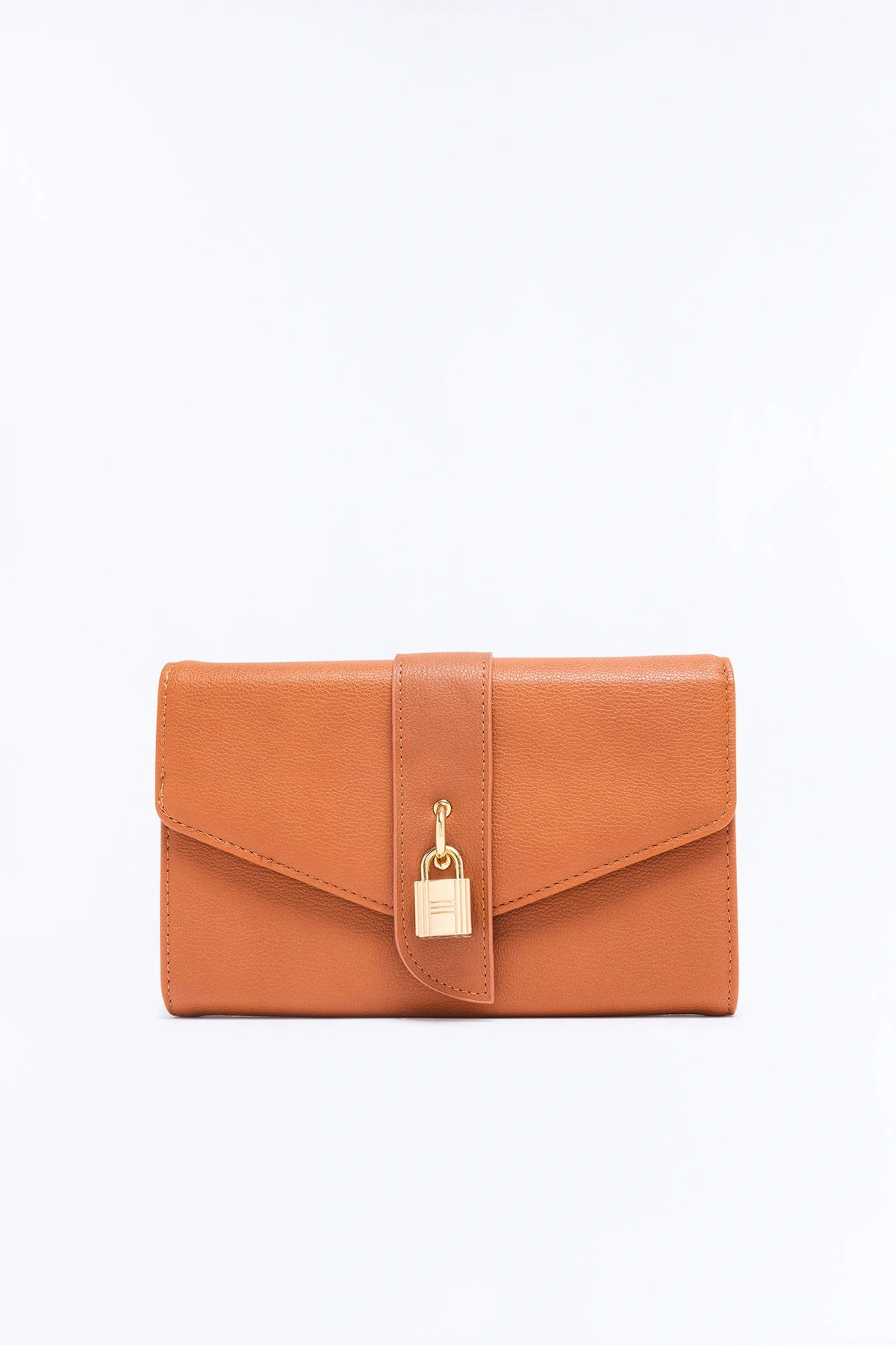 Keep It Locked Faux Leather Crossbody Bag - Brown — Castanho