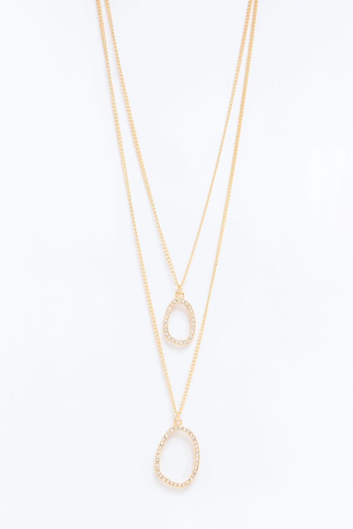 Celeste Rhinestone Layered Necklace - Gold — Dourado