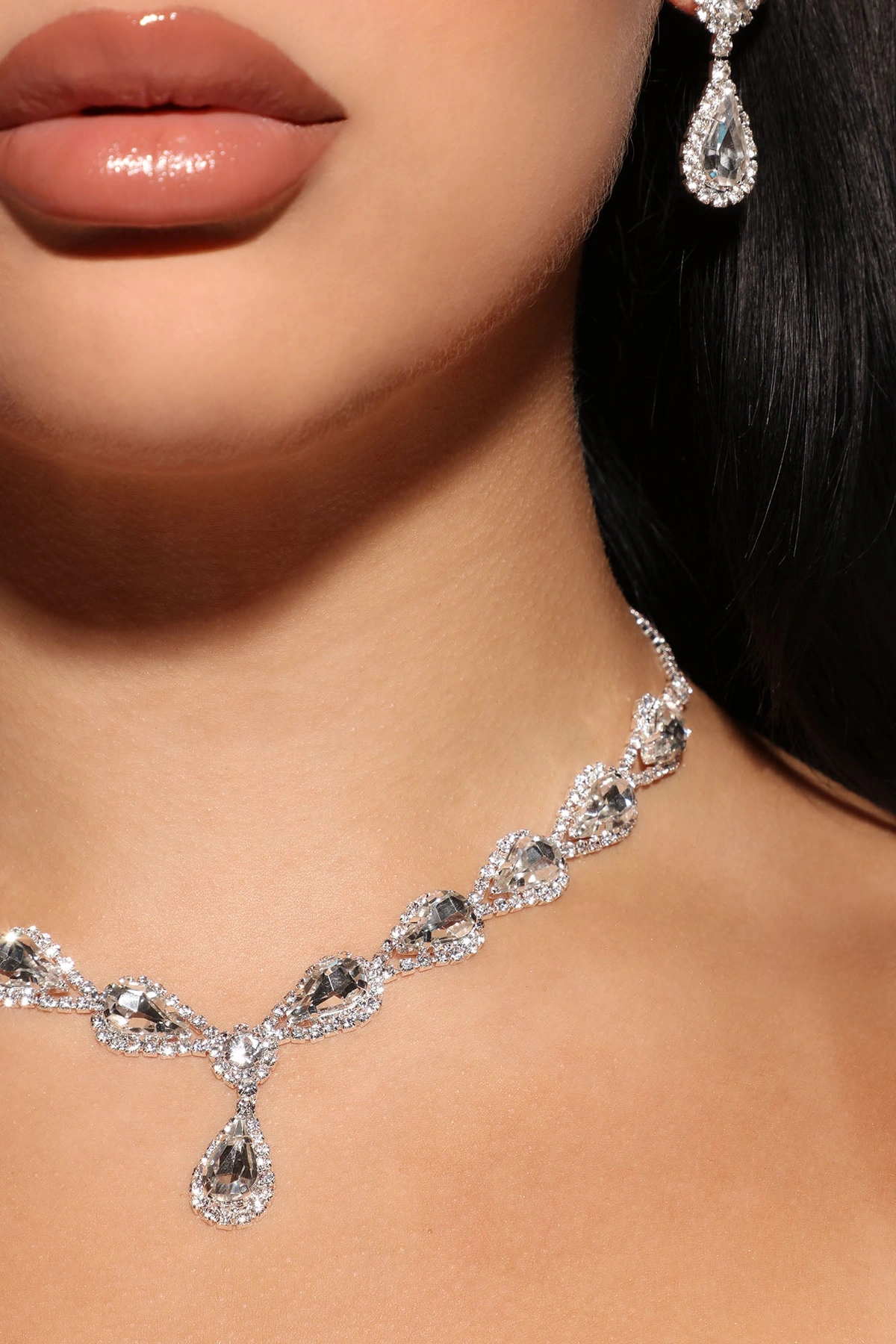 Guest Of Honor Necklace And Earring Set - Silver — Prateado