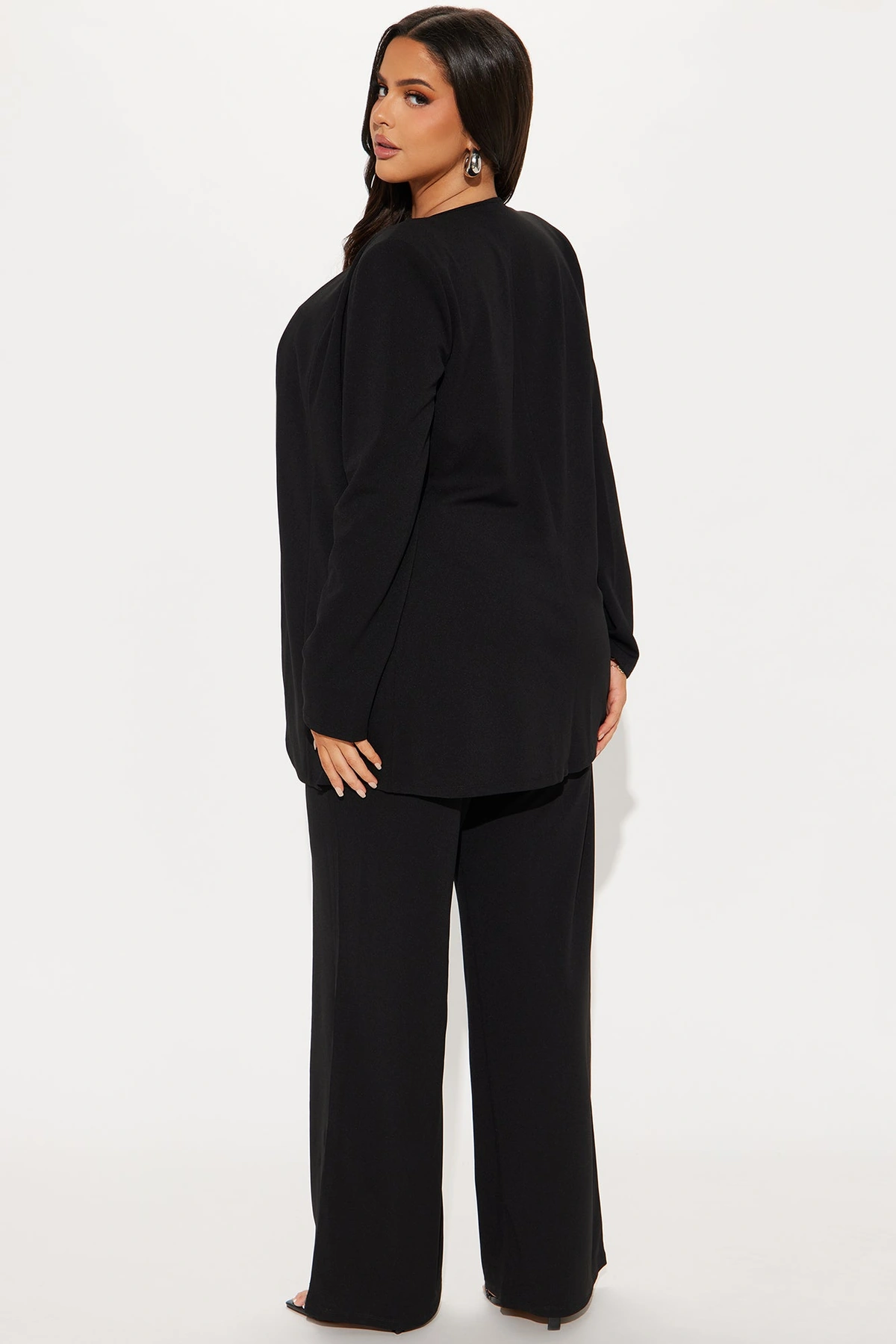 Payin' It Forward Wide Leg Pant Set - Black — Preto