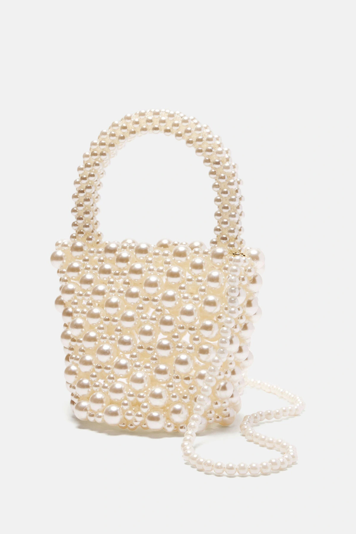 Stylish Chic Pearl Handbag - Ivory — Marfim
