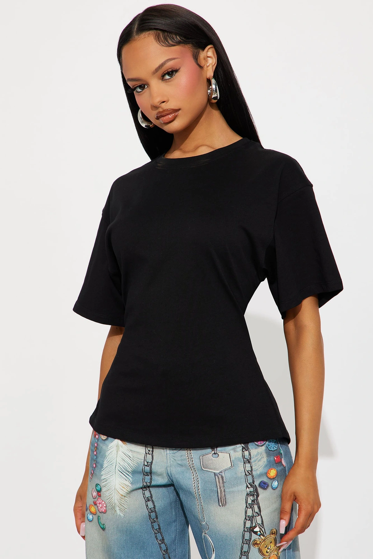 Jayden Fitted T-Shirt - Black — Preto