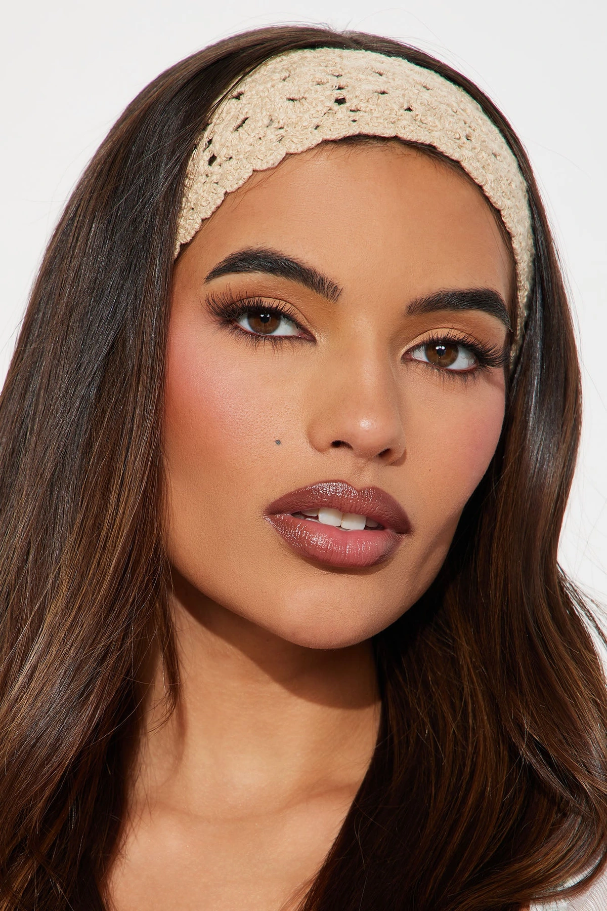 Crochet Headband - Beige — Bege