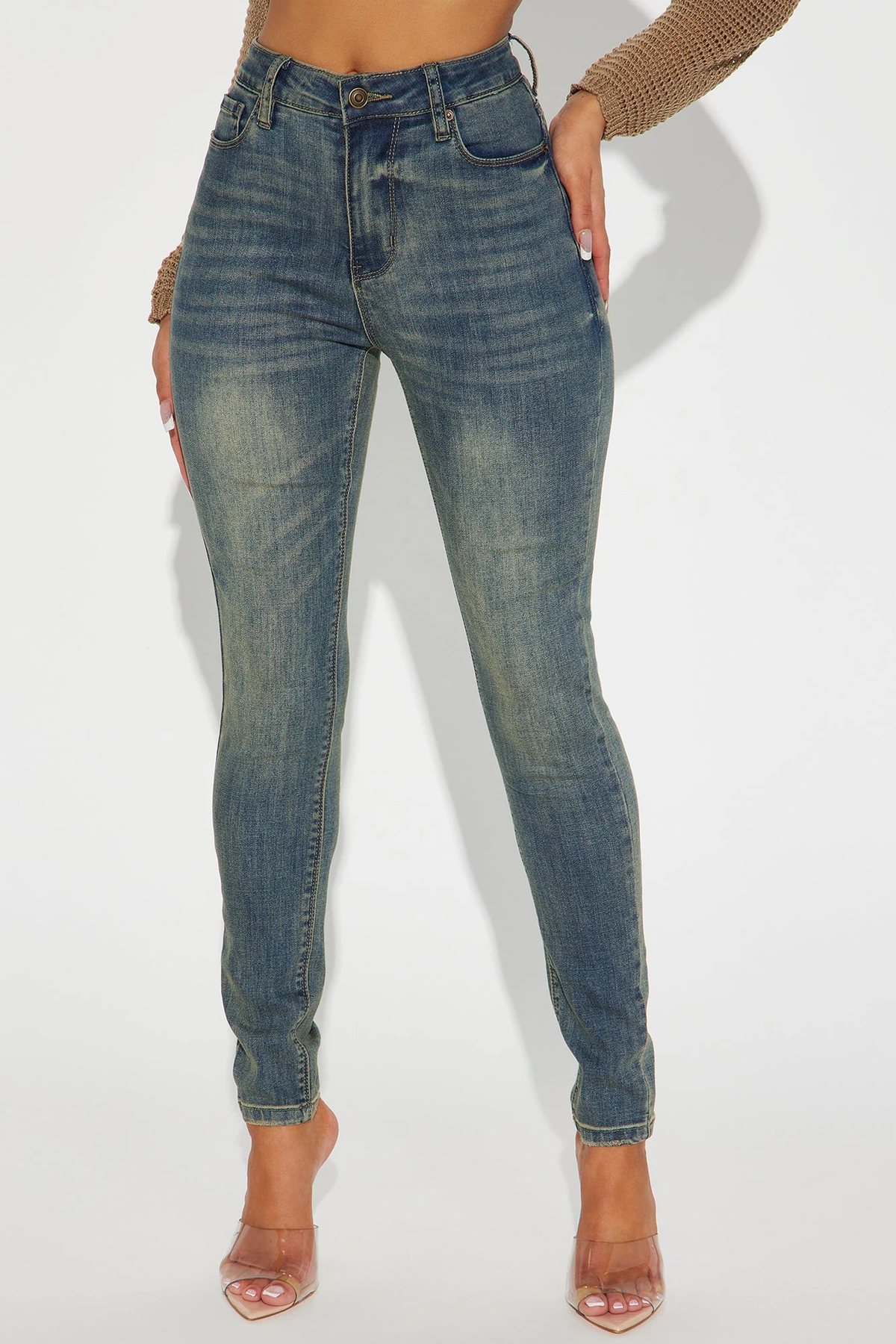 Isla Sculpting Skinny Jeans - Medium Wash — Ganga de lavagem média