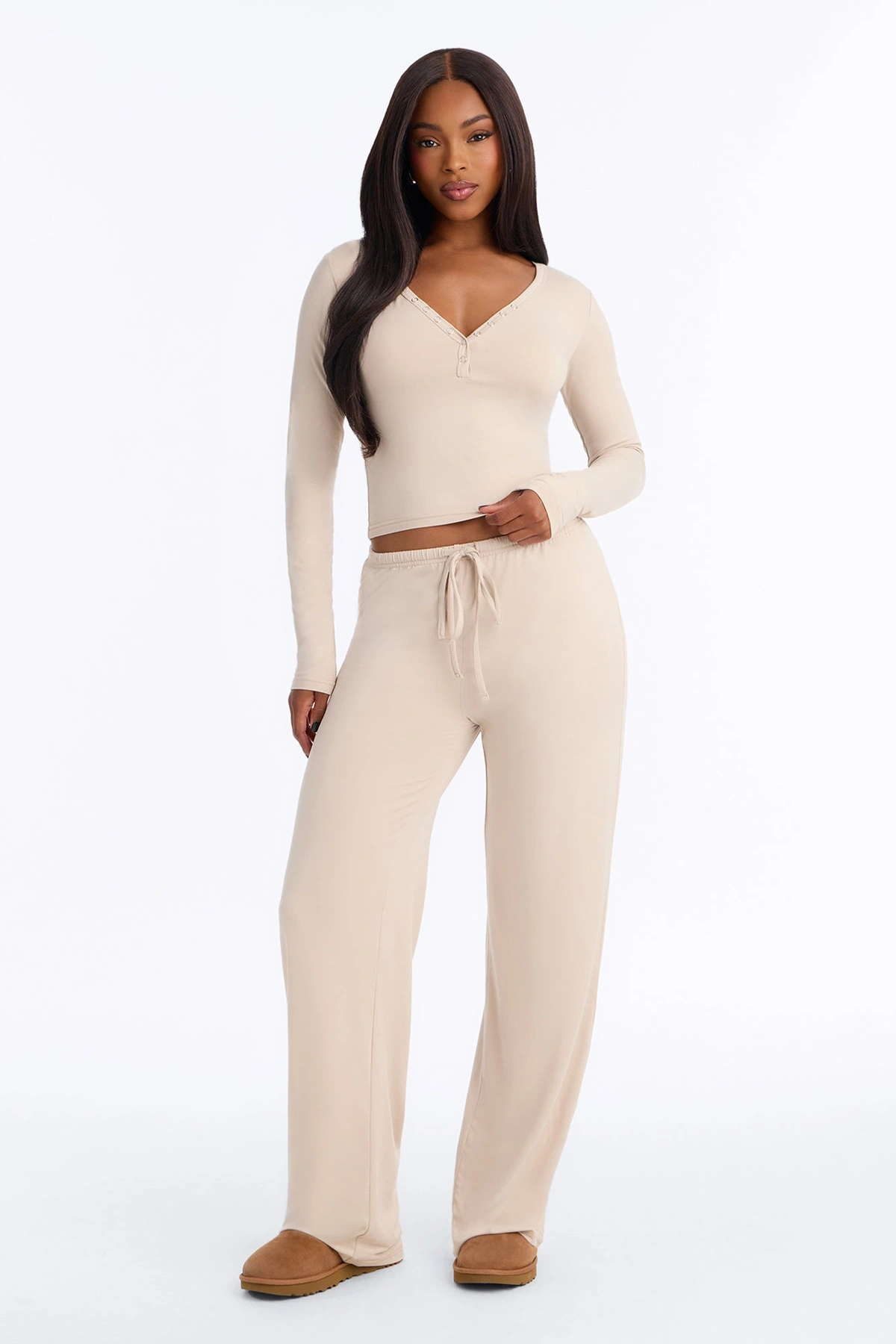 Lazy Morning Pant Set - Oatmeal — Aveia