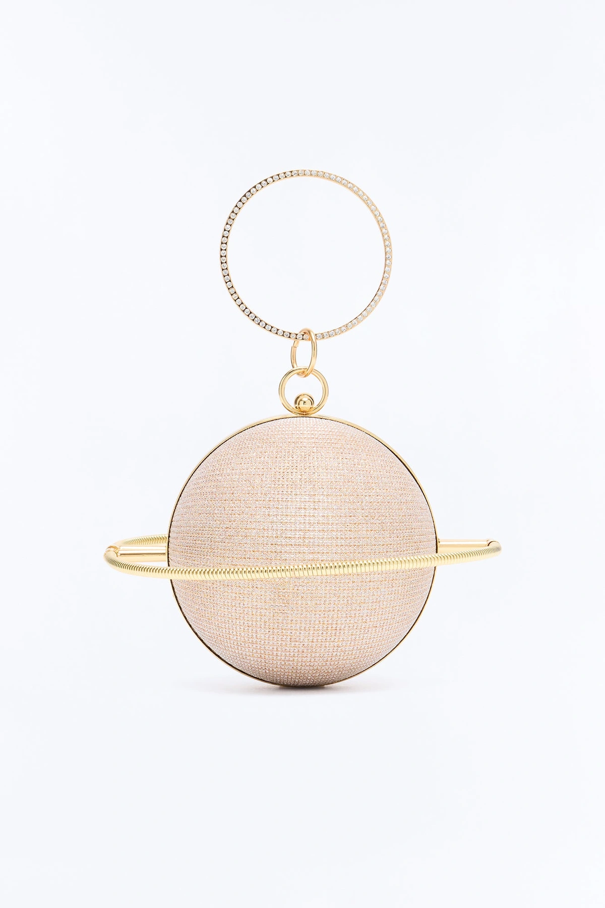Saturn Light Metal Satchel Handbag - Gold — Dourado