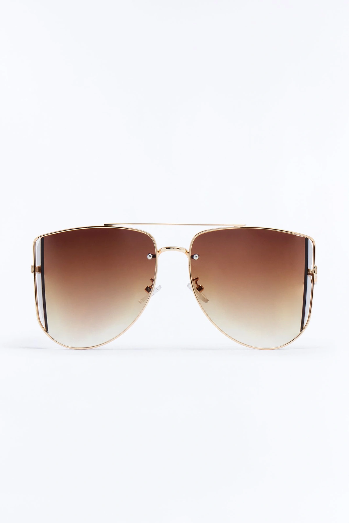 Showing Up Sunglasses - Gold/Brown — Dourado/Castanho