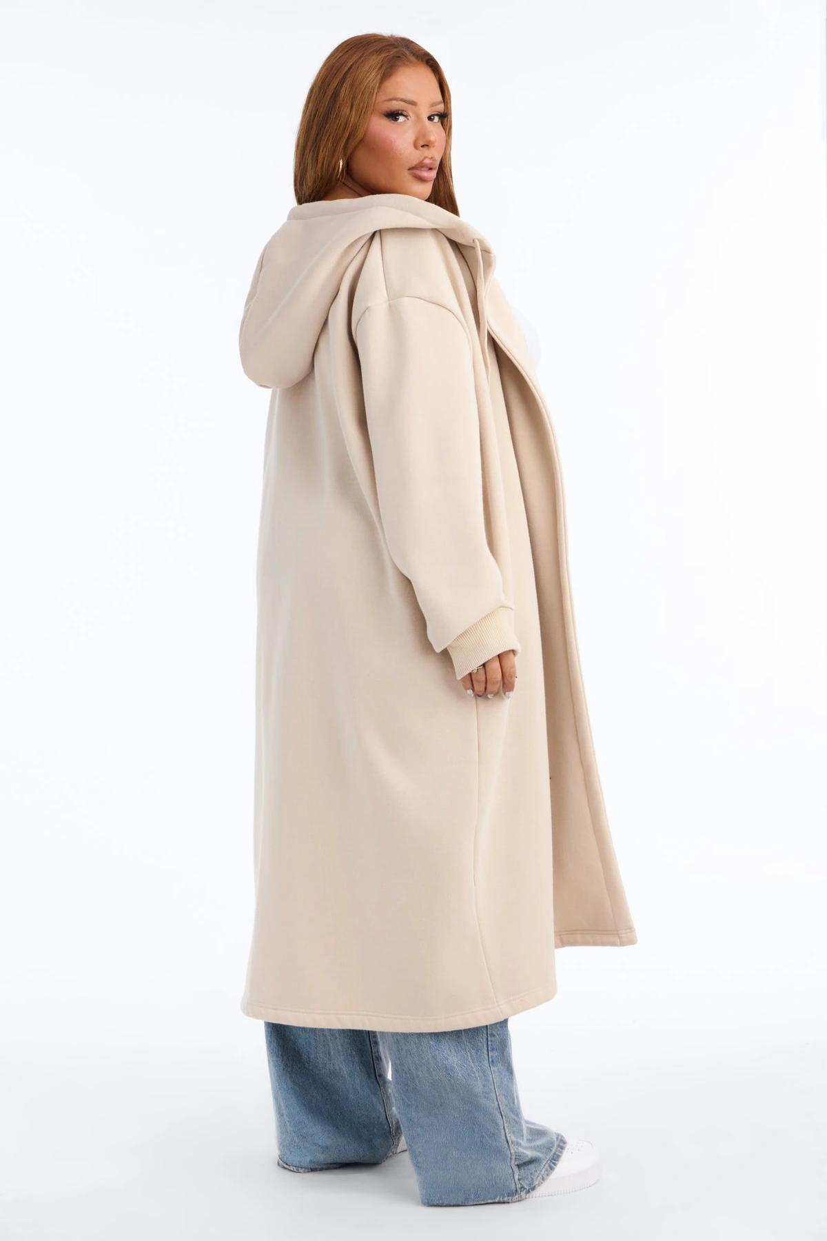 Jolie Cozy Fleece Trench - Stone — Bege-pedra