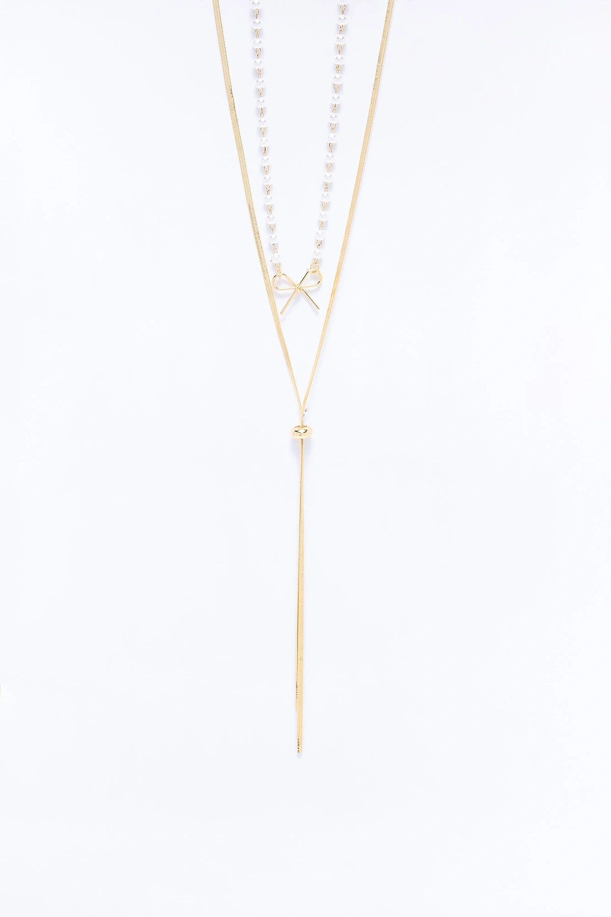 Take Me Out Lariat Necklace - Gold — Dourado