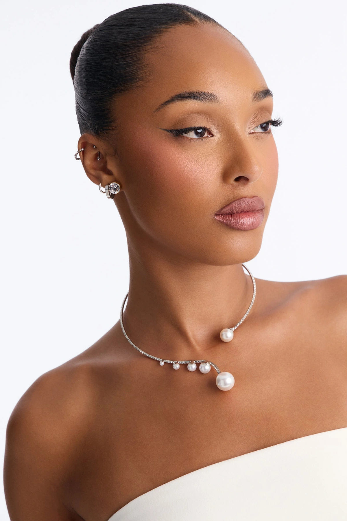 Shut It Down Rhinestone Choker - Silver — Prateado