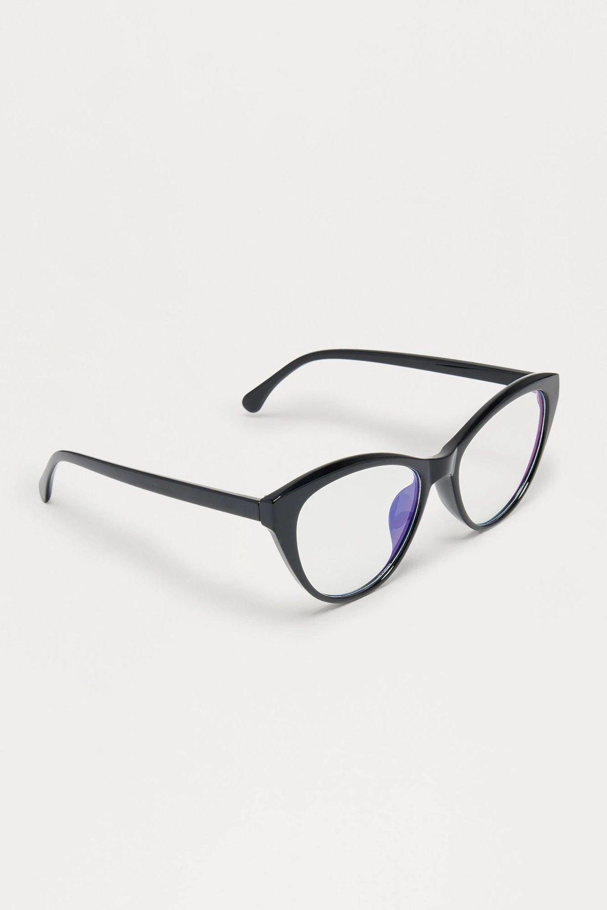 Heart Eyes Cat Eye Blue Light Glasses - Black — Preto
