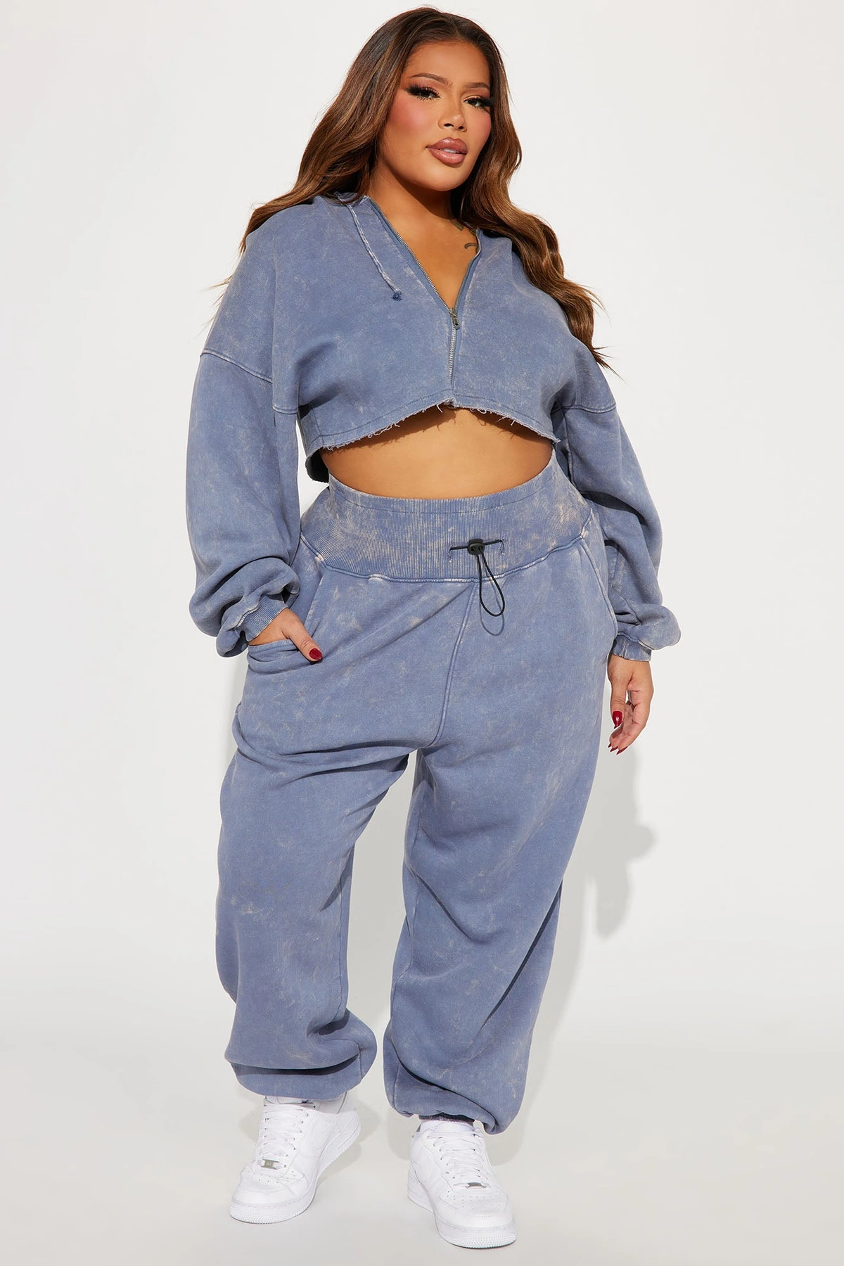 Tamara Washed Jogger Set - Slate Blue — Slate Azul