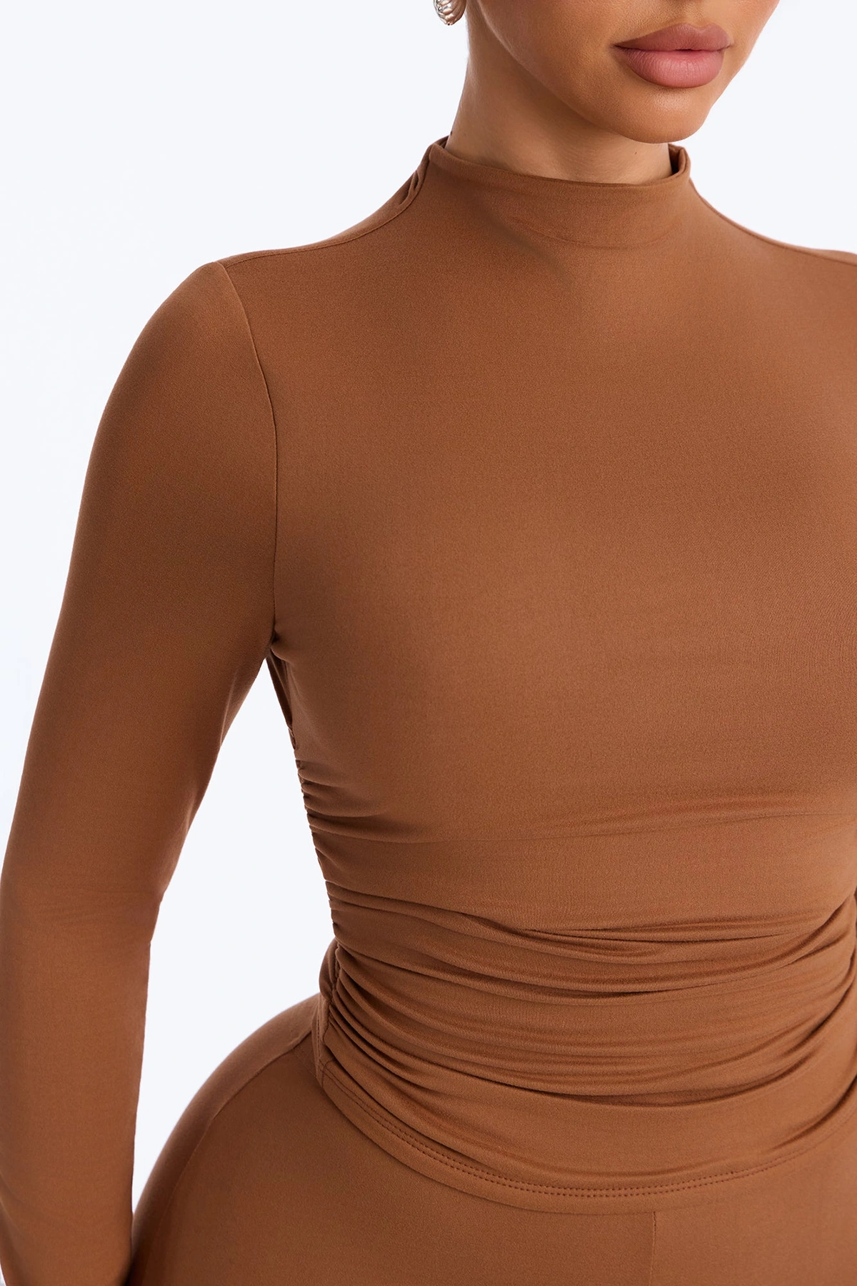 Lielle Mock Neck Pant Set - Mocha — Moca