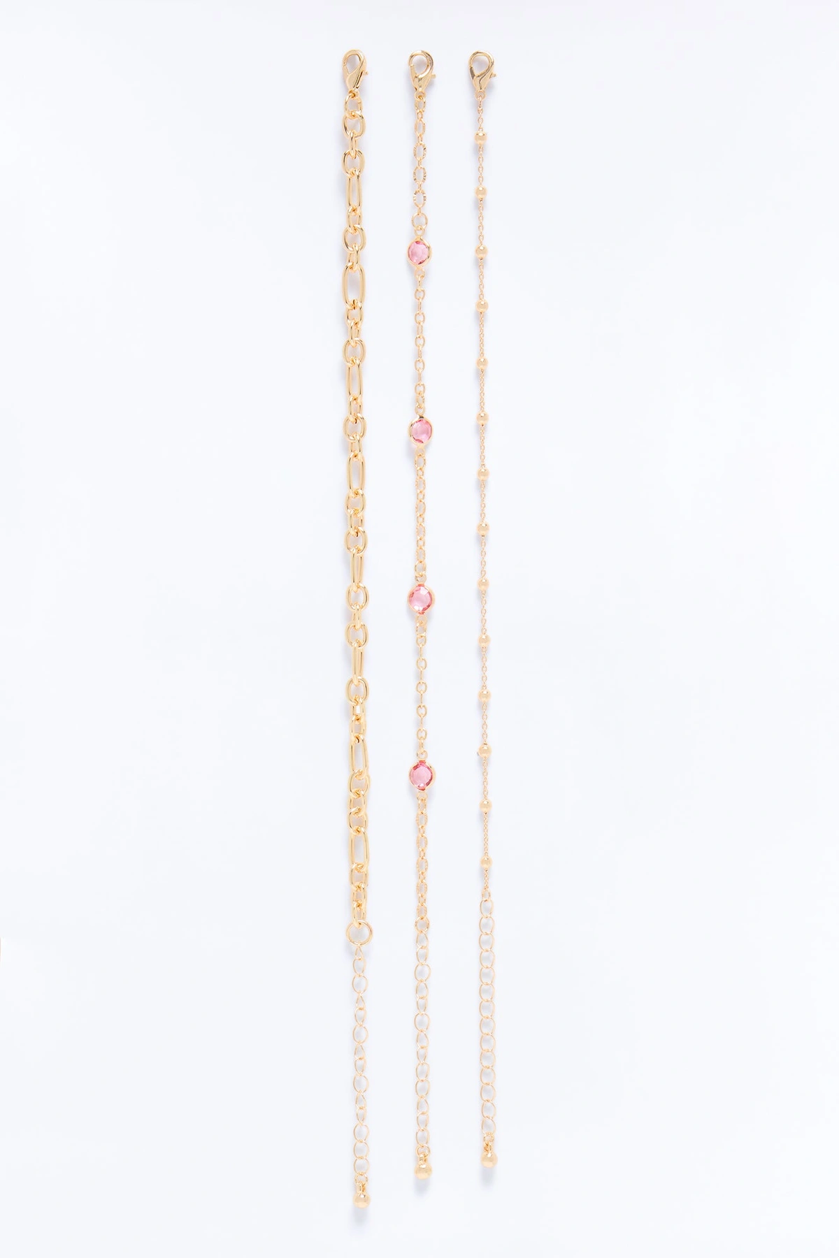 Getting Curious Anklet - Gold/Pink — Dourado/Rosa