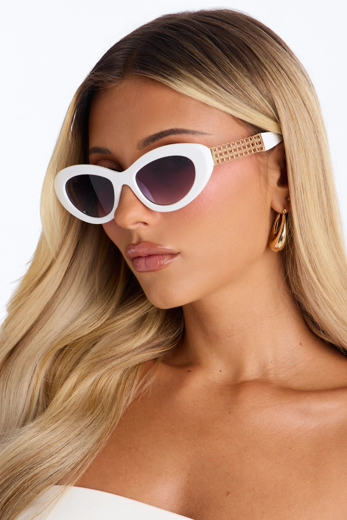Penthouse Suite Sunglasses - White — Branco