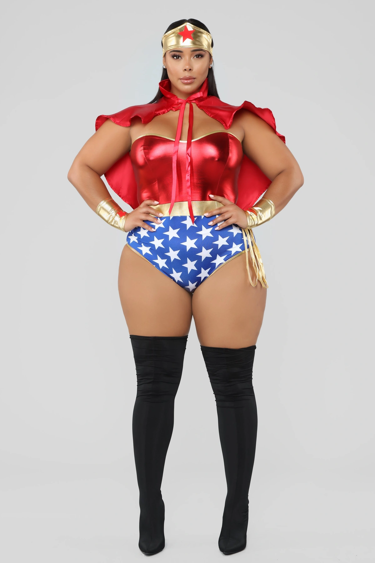 Super Babe 5 Piece Costume Set - Red — Vermelho
