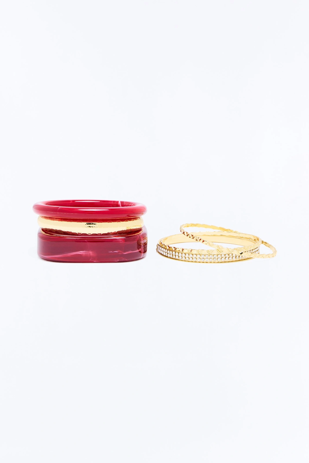 Daytime Beach Club 6 Piece Bracelet Set - Burgundy/combo — Bordô/combinação